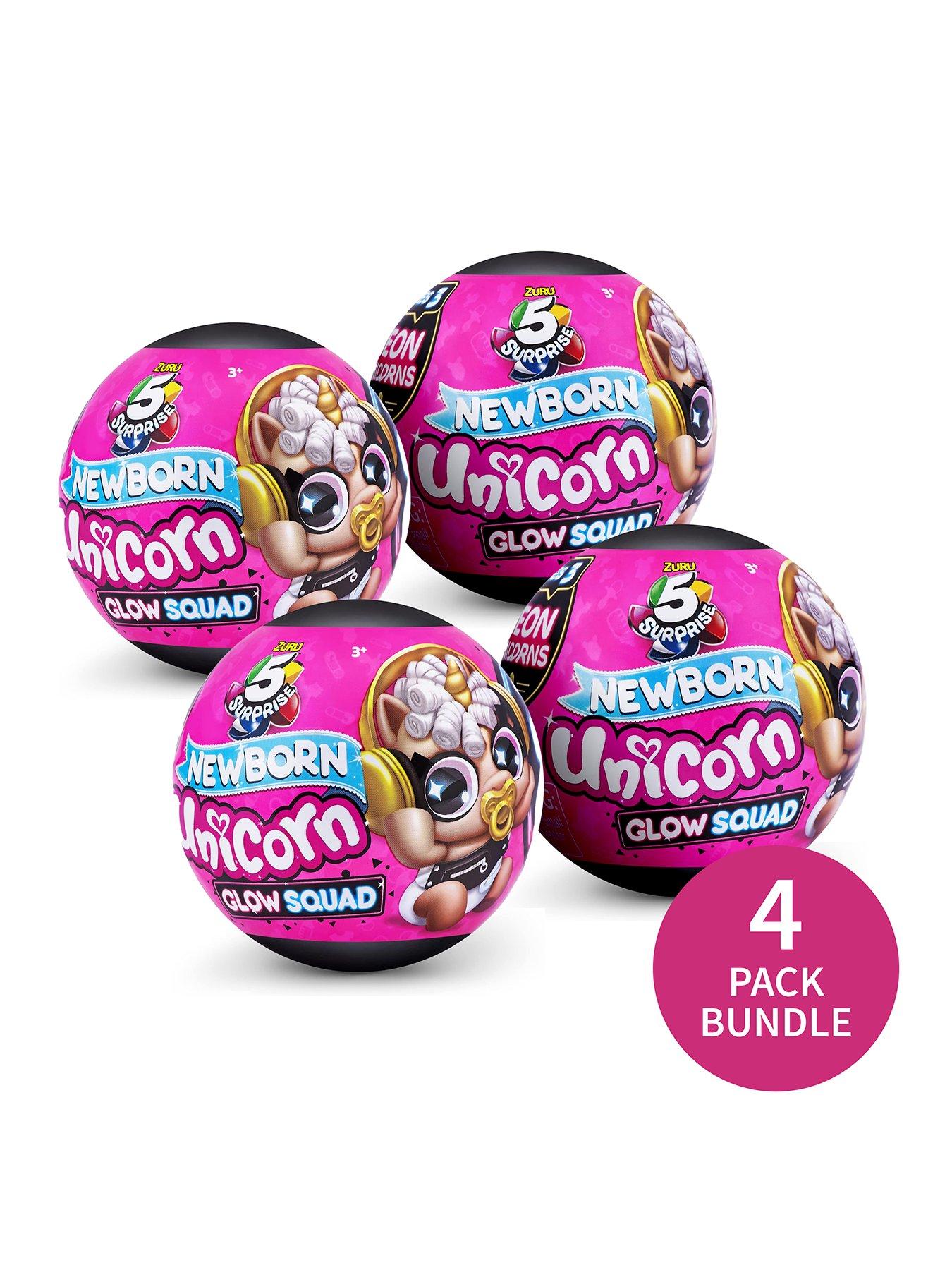 Zuru Zuru 4-Pack Newborn Unicorn Glow Squad 5 - Surprise Capsule Bundle