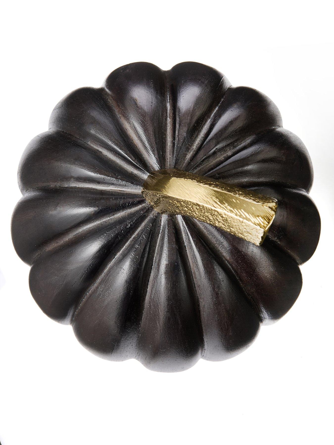 Image 4 of 4 of Very Home Large Wooden Pumpkin - Black 12.7cm