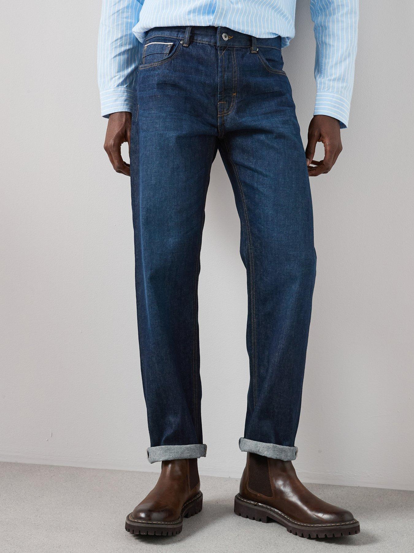 The Very Collection Rigid Selvedge Straight Fit Jean - Mid Wash Blue