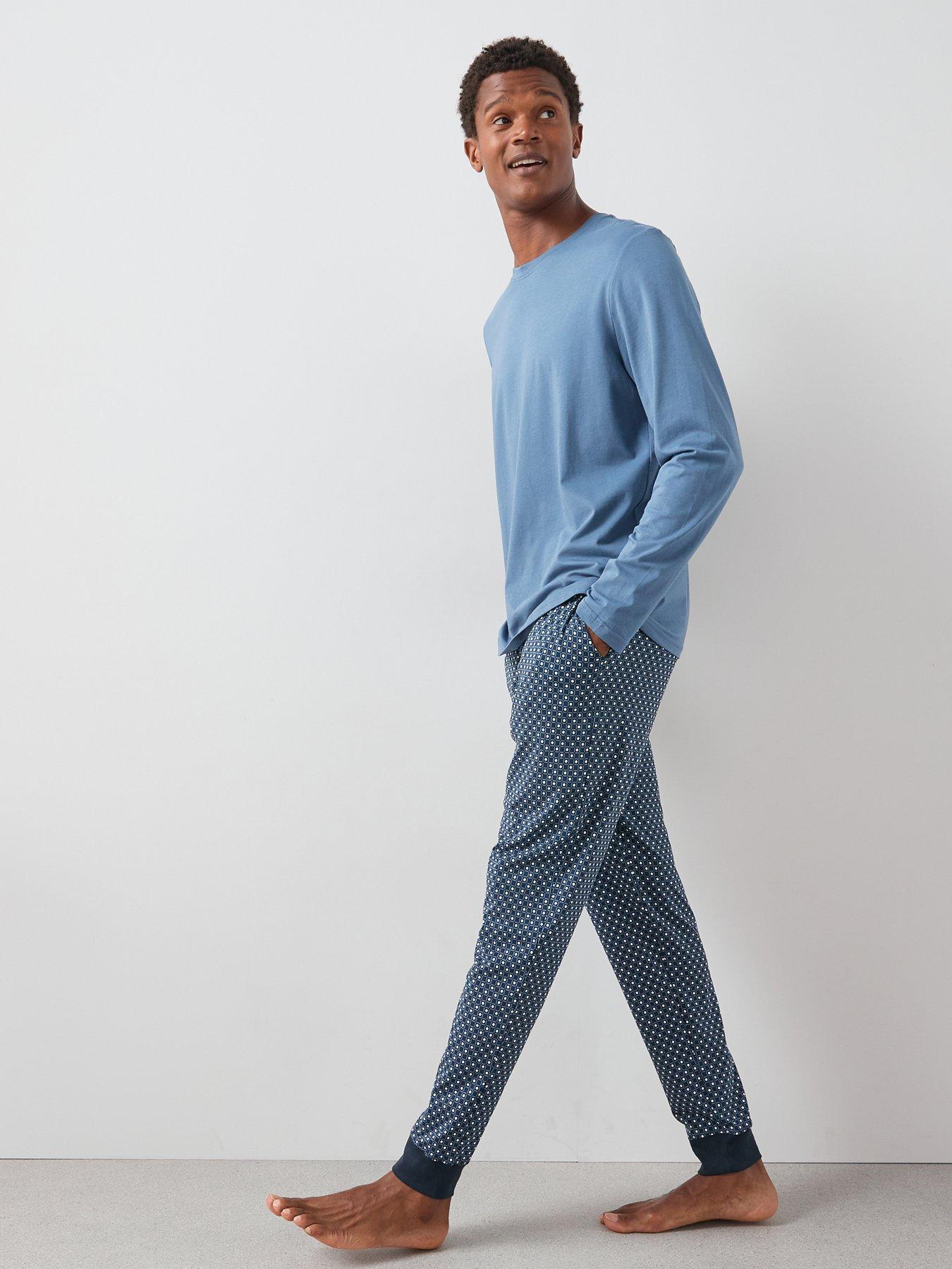 very-man-geo-print-long-sleeve-pyjama-set-navy