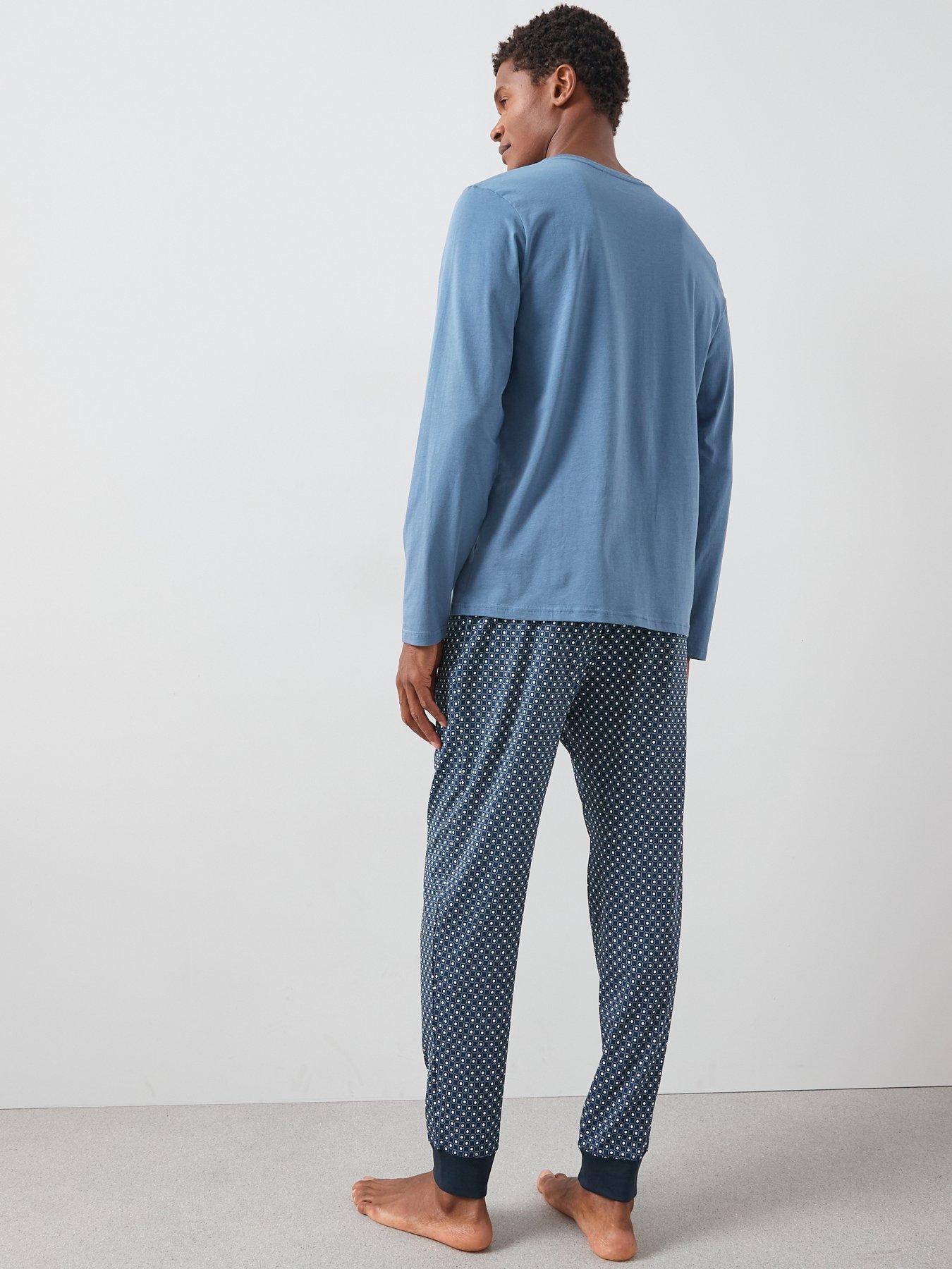 very-man-geo-print-long-sleeve-pyjama-set-navystillFront