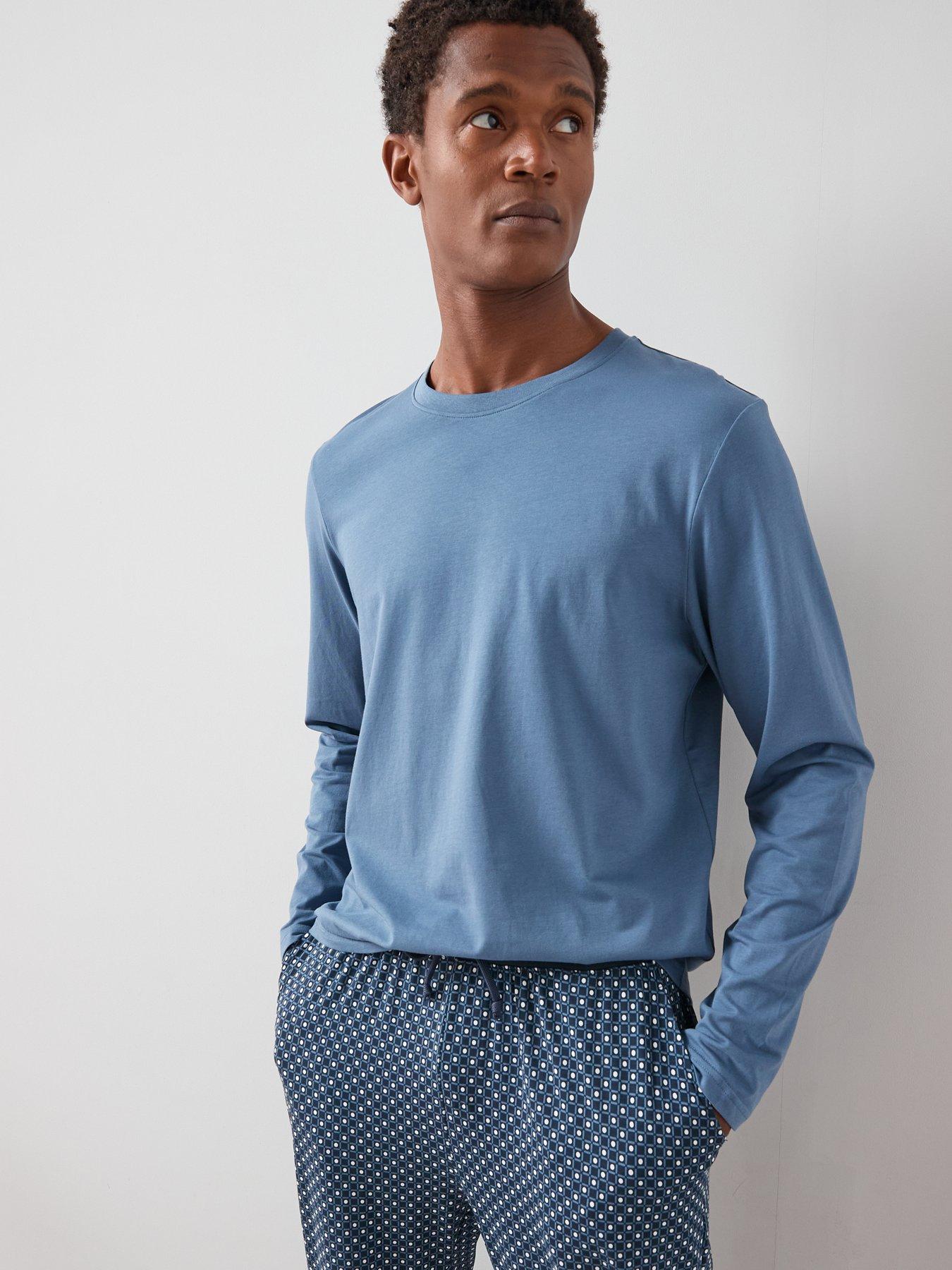 very-man-geo-print-long-sleeve-pyjama-set-navydetail