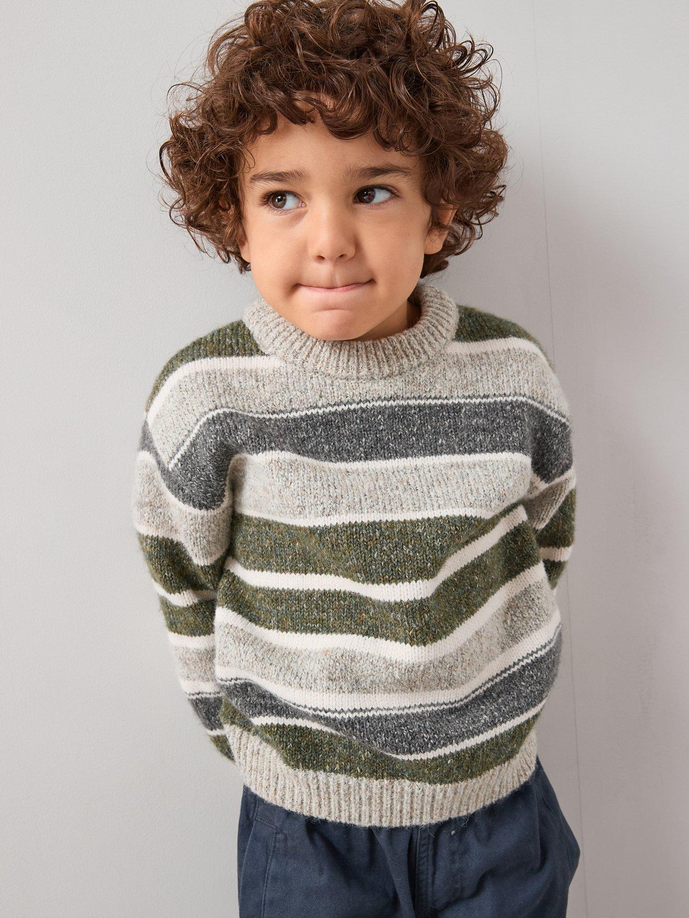 The Very Collection Boys Drop Shoulder Knitted Jumper - Green