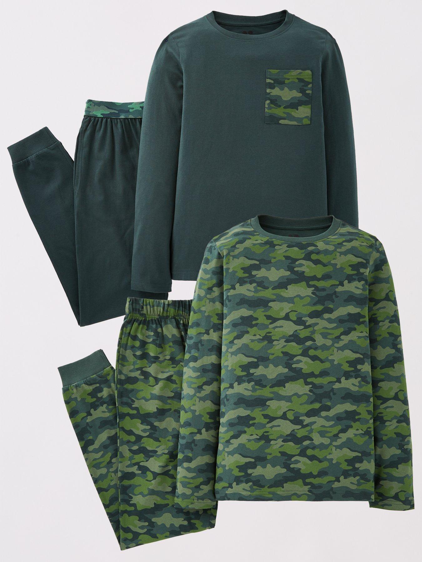 The Very Collection Boys 2 Pack Pyjama Set - Khaki