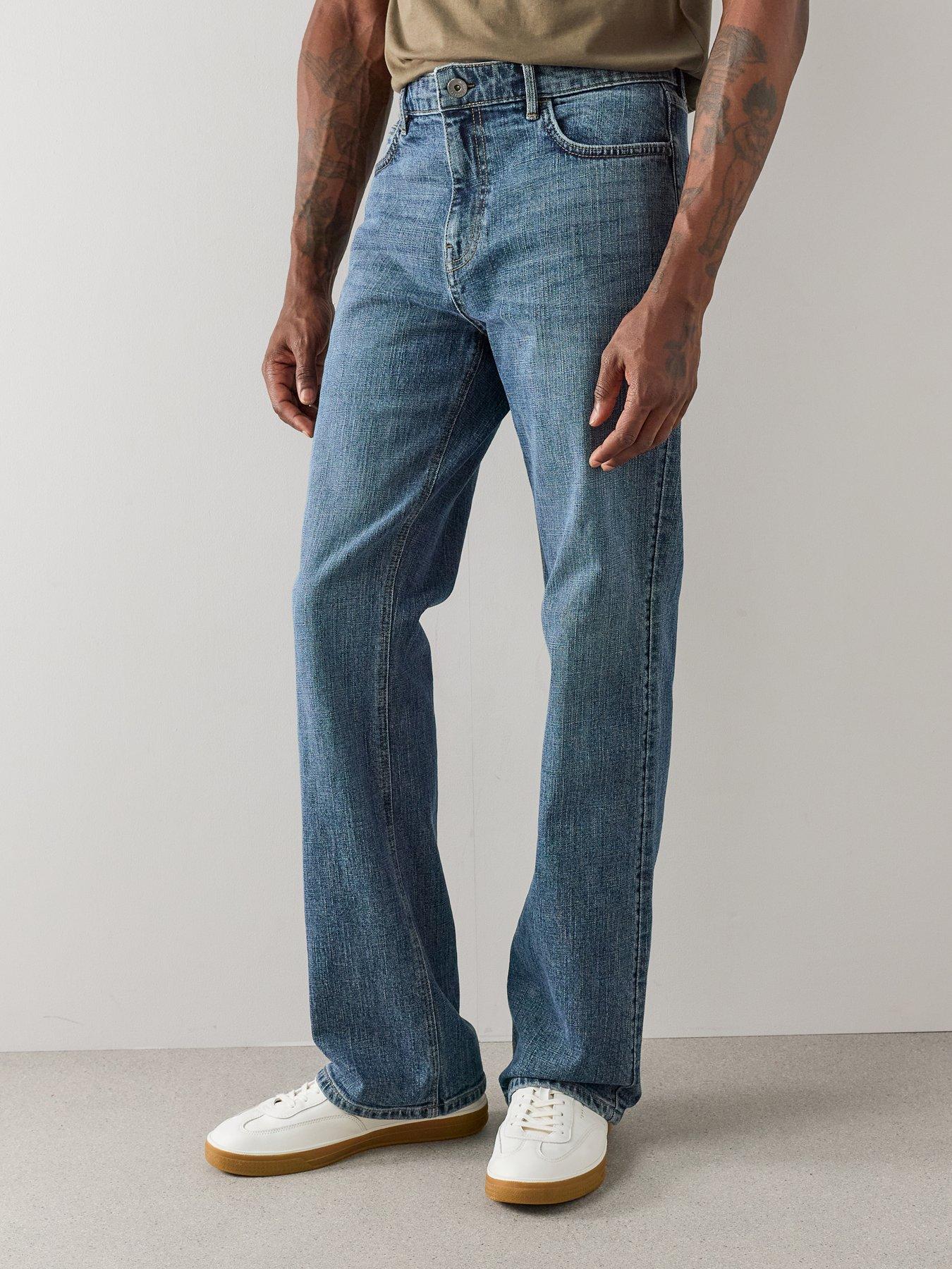 Image 1 of 7 of The Very Collection Cross Hatch Bootcut Fit Jeans - Blue