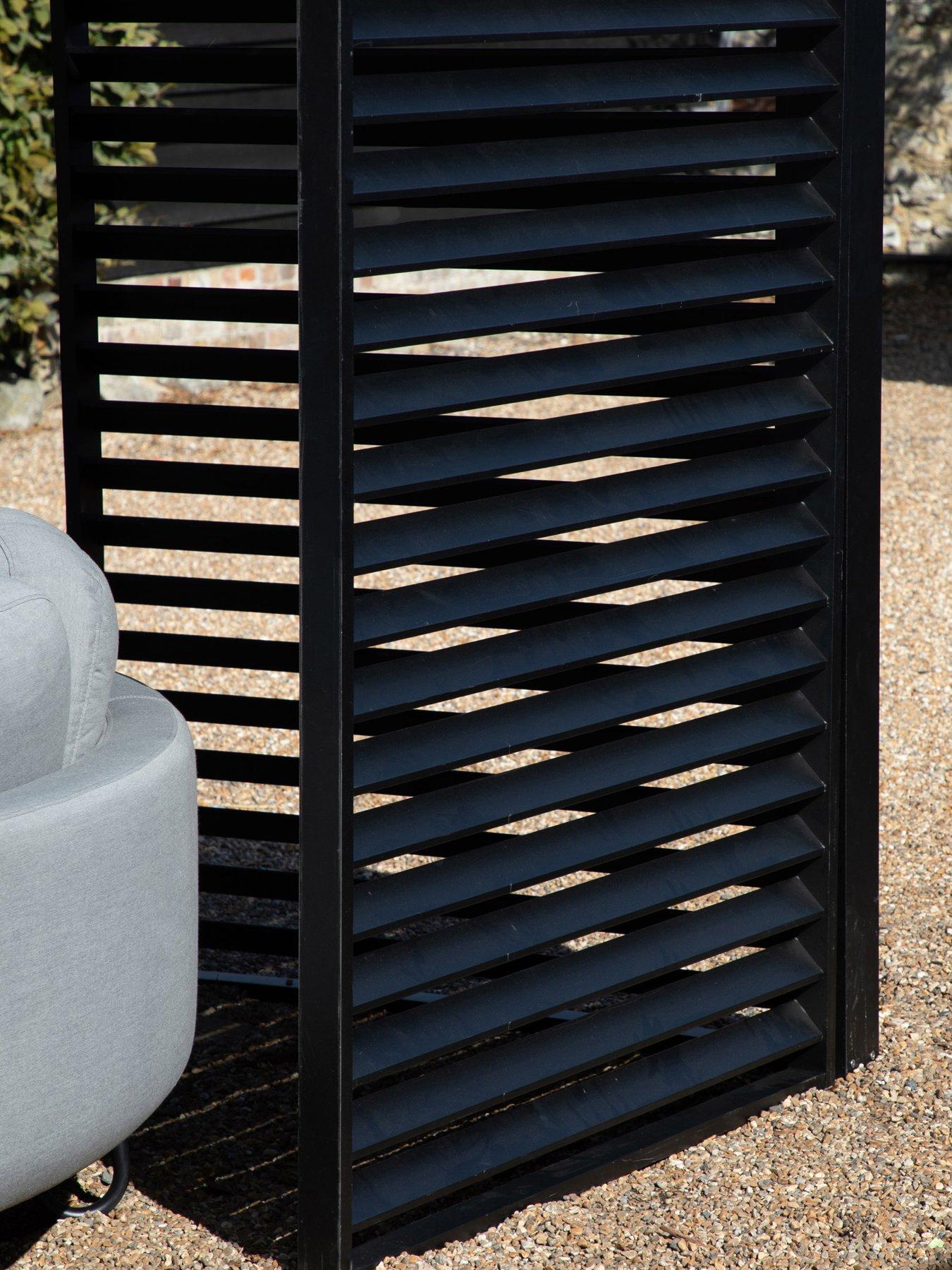 undefined Messina Pergola Louvre Screen Black 900x2180mm