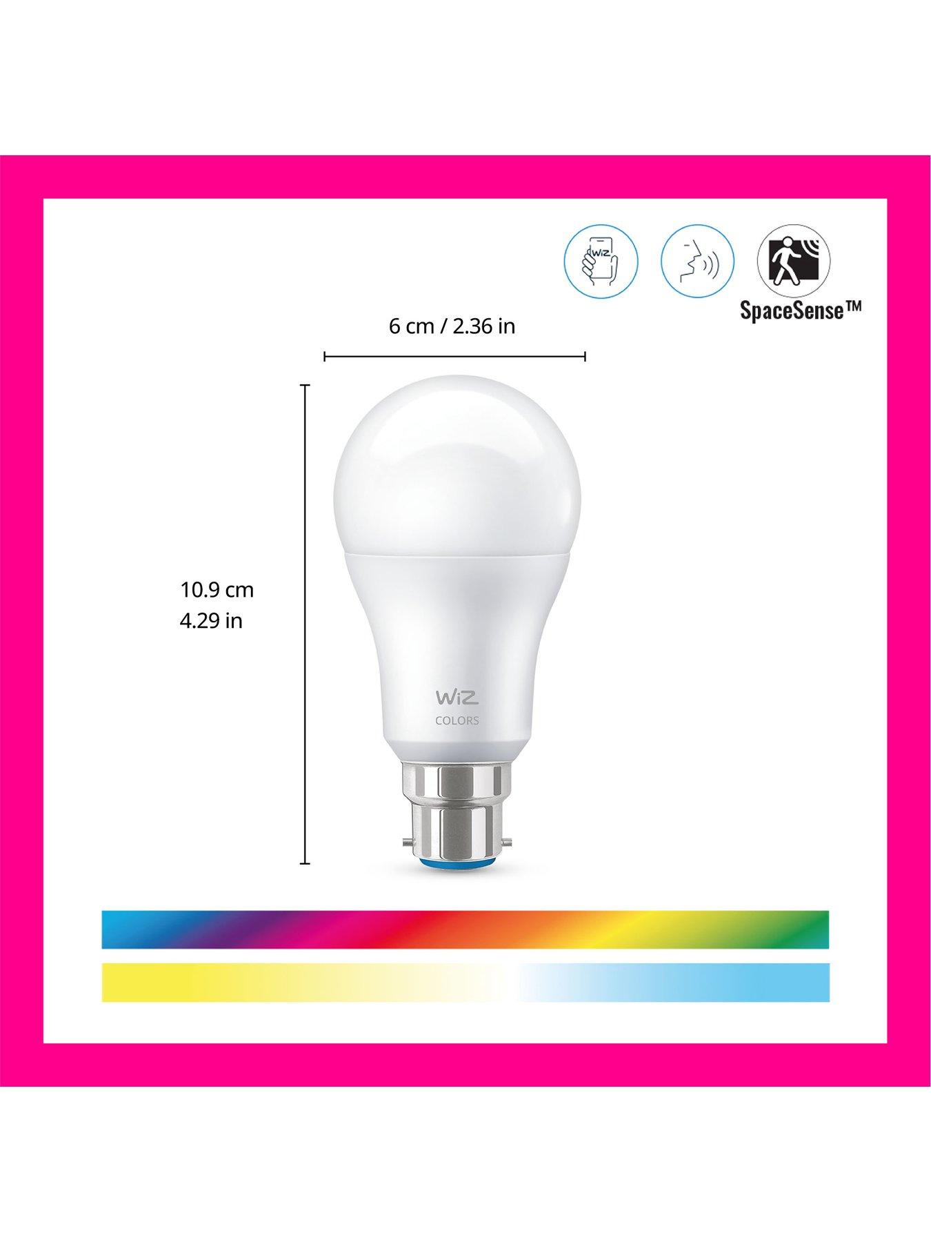 Image 2 of 7 of Philips WiZ WiZ A60 B22 Colour Smart Light Bulb