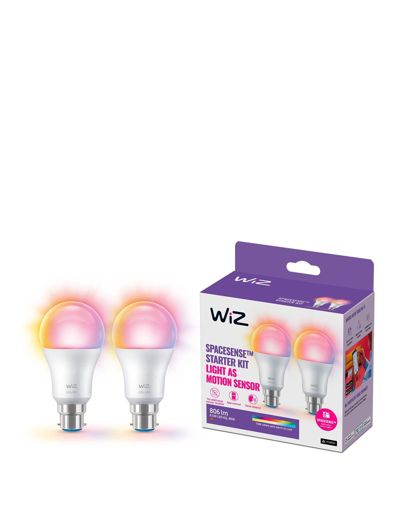 Image 1 of 7 of Philips WiZ WiZ A60 E27 Colour Smart Light Bulb 2-pack