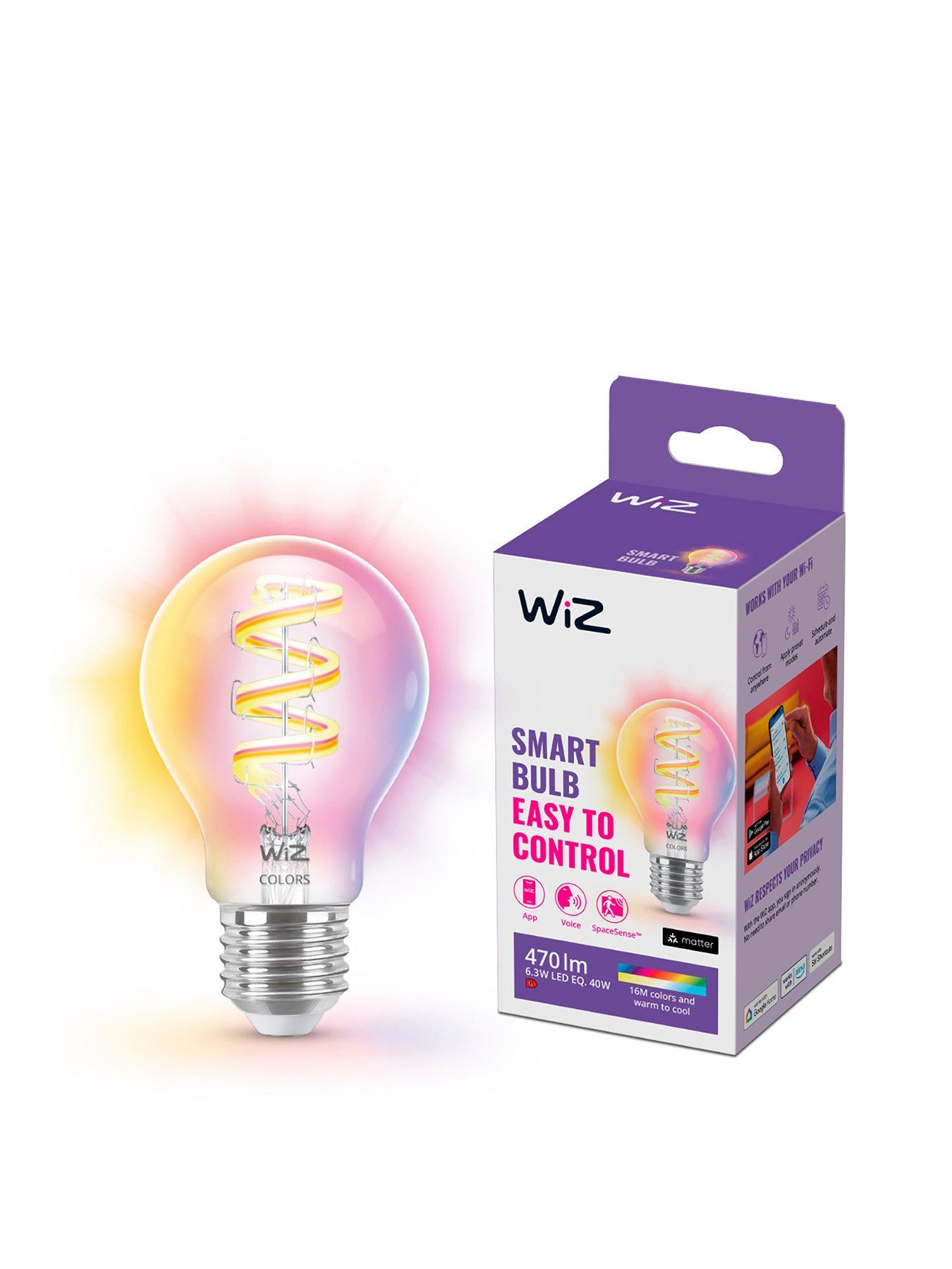 undefined WiZ A60 E27 Colour Clear Filament Smart Light Bulb