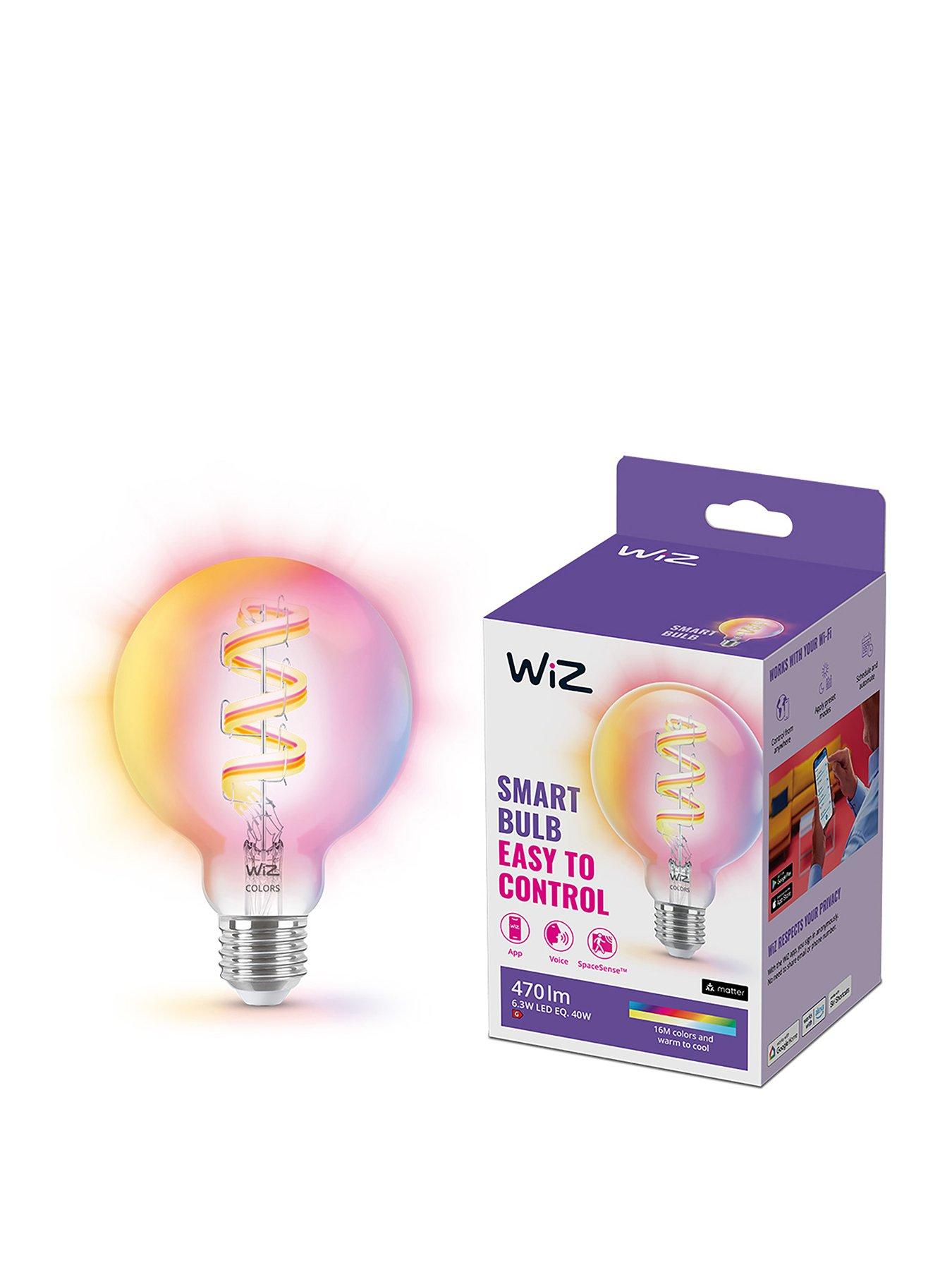 undefined WiZ G95 E27 Colour Clear Filament Smart Light Bulb