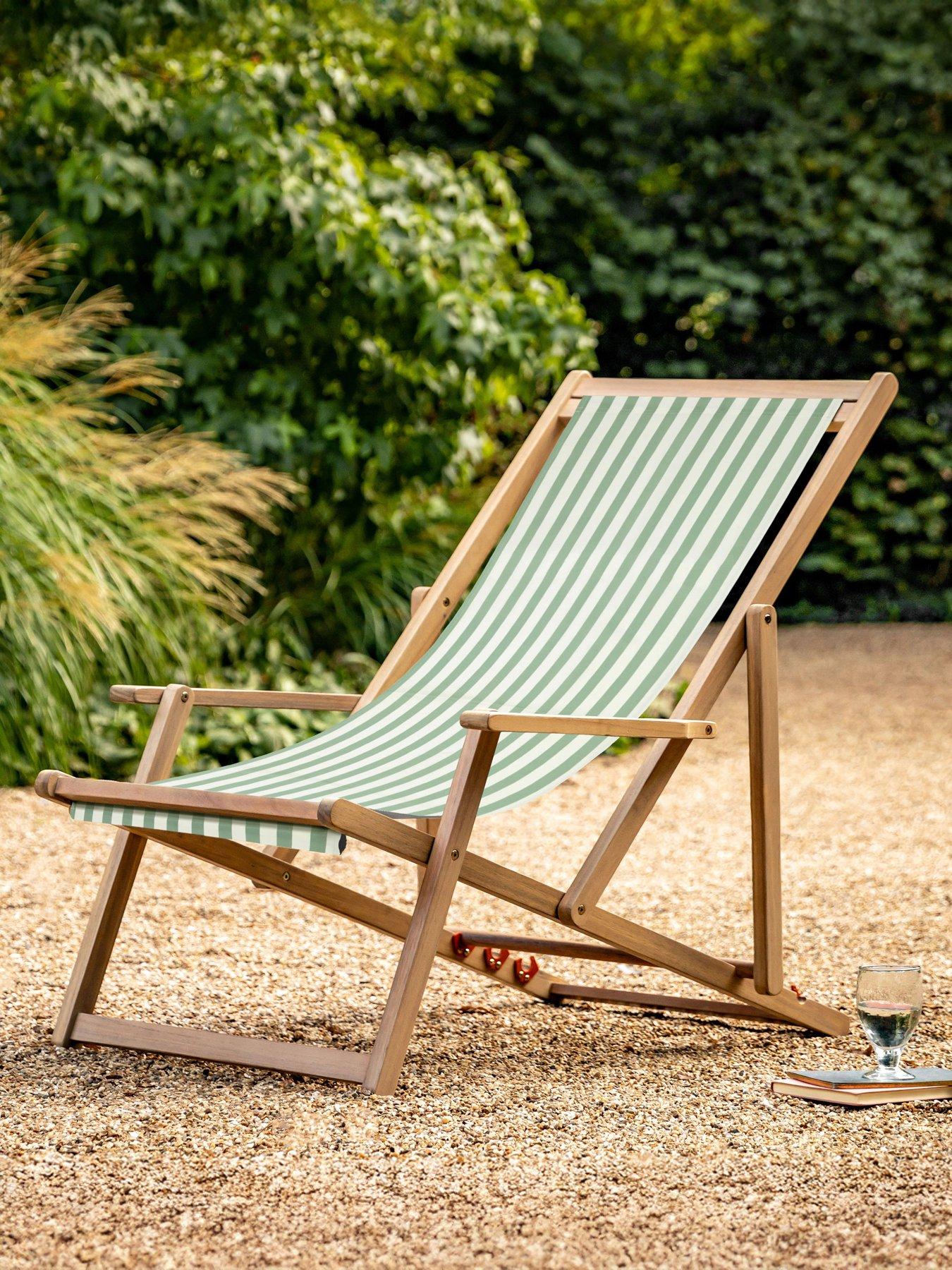 Gallery Direct Creta Deck Chair - Verde Stripe