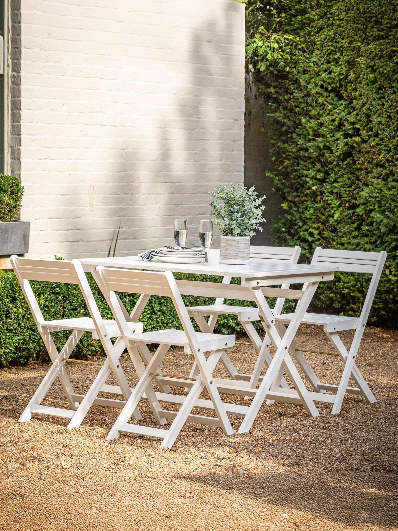 Image 1 of 4 of Gallery Direct Lindos White Folding Dining Set