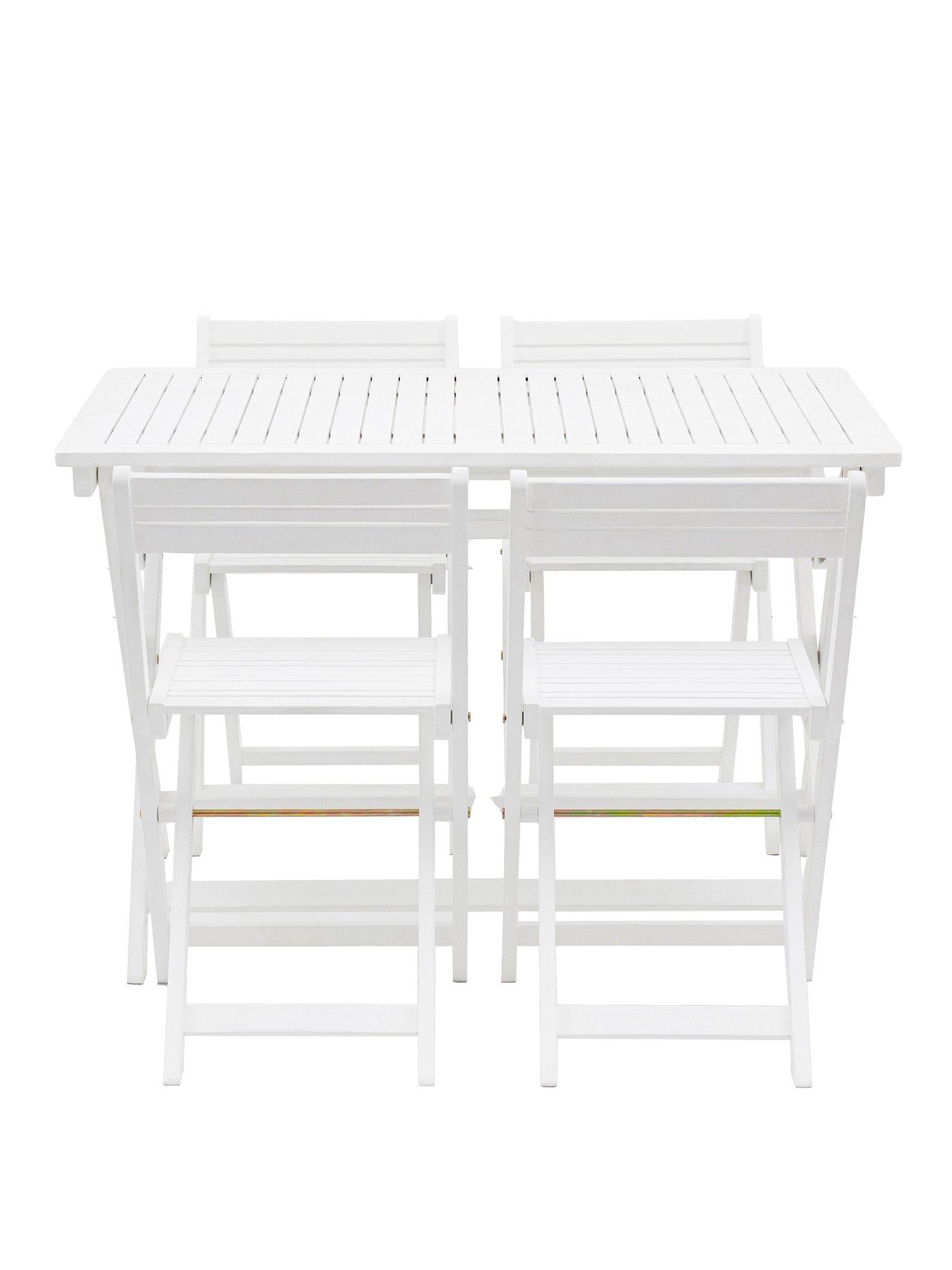 Image 2 of 4 of Gallery Direct Lindos White Folding Dining Set