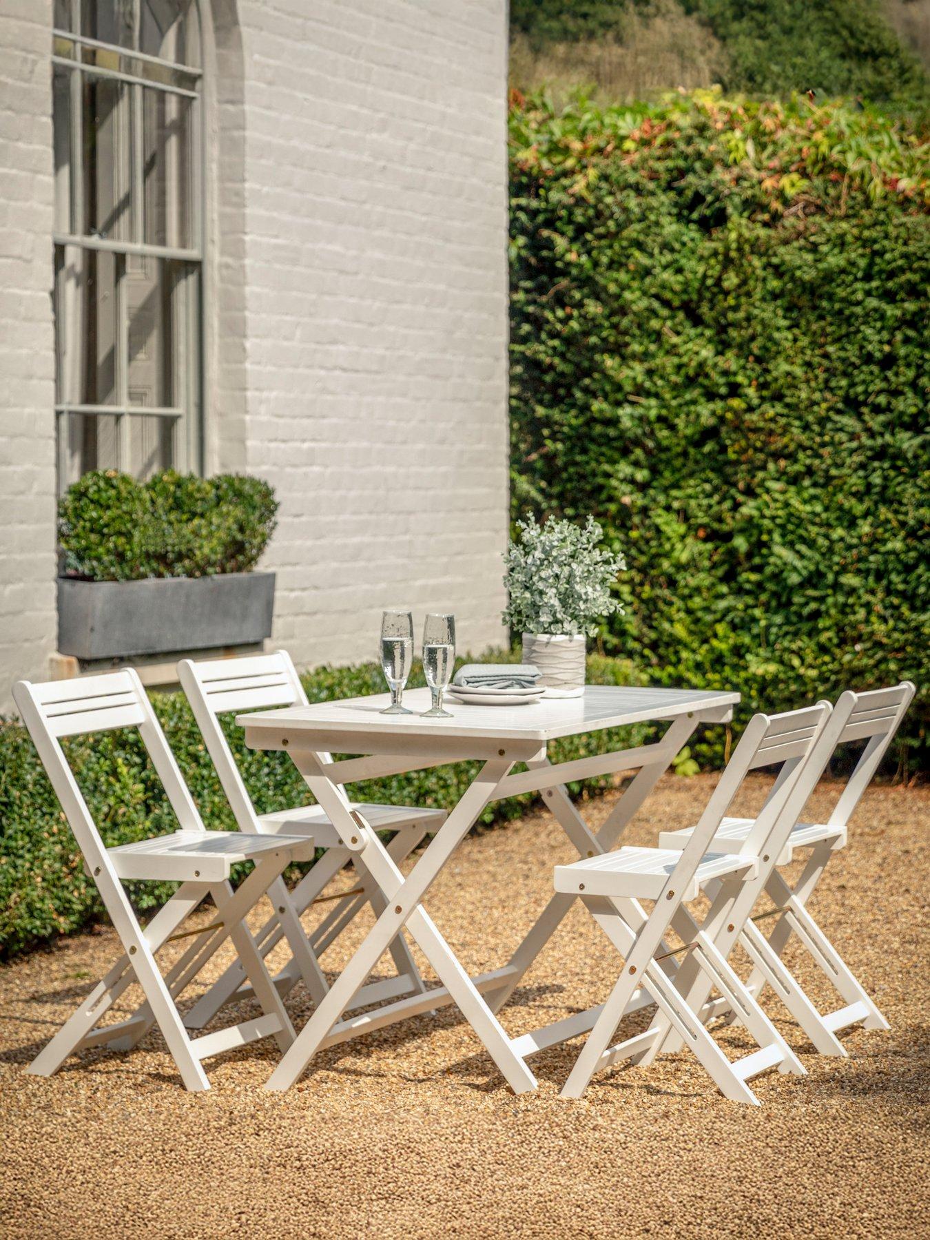 Image 4 of 4 of Gallery Direct Lindos White Folding Dining Set