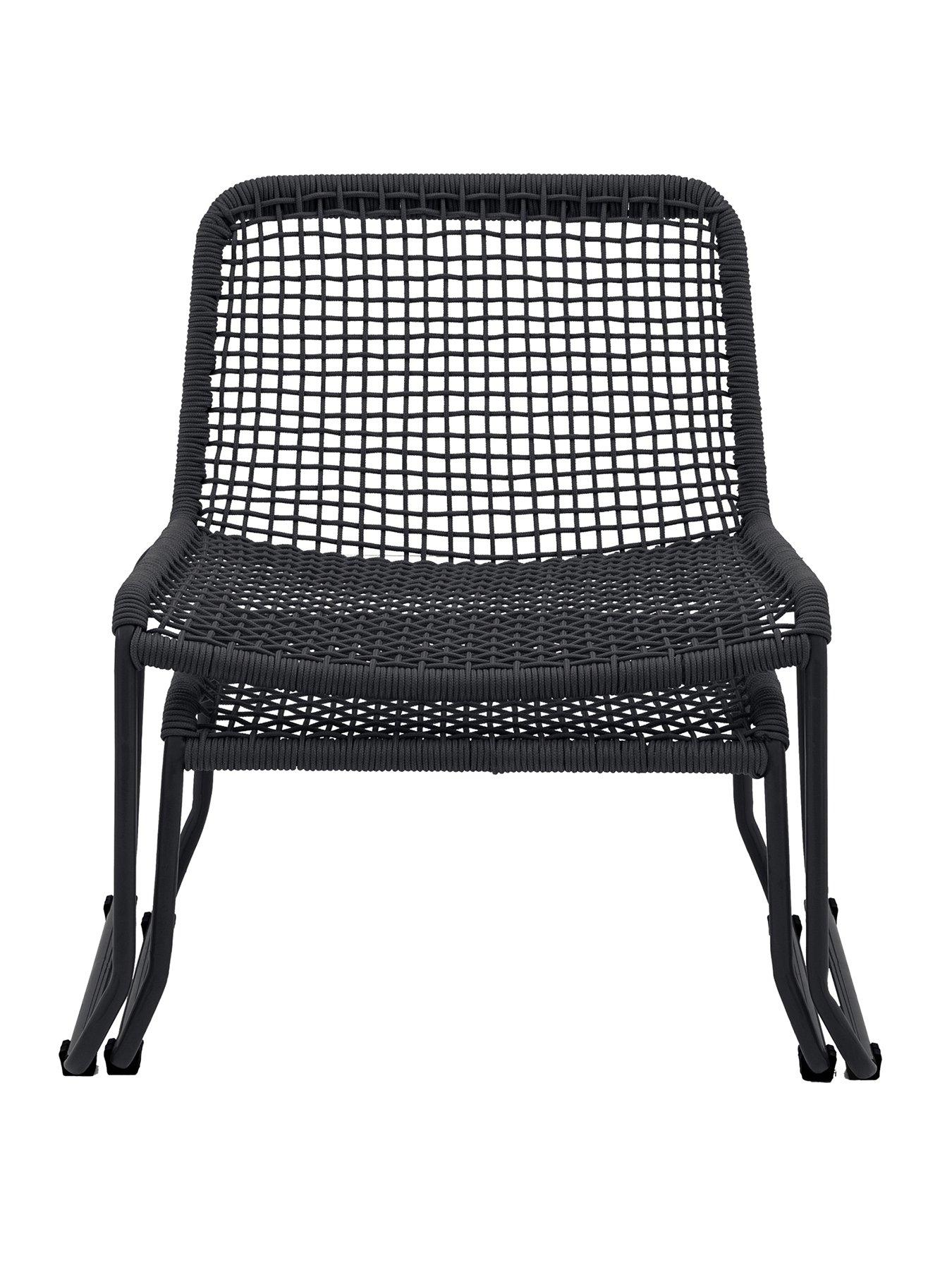 Image 2 of 6 of Gallery Direct Sassano Lounge Chair with Footstool Black