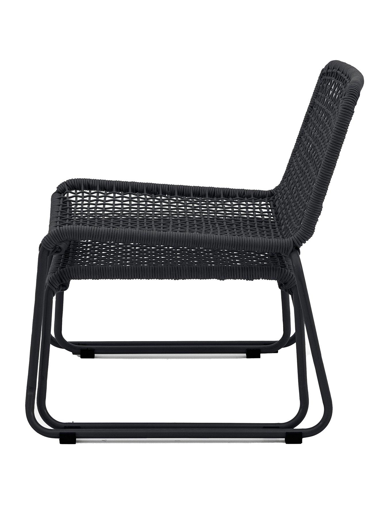 Image 3 of 6 of Gallery Direct Sassano Lounge Chair with Footstool Black