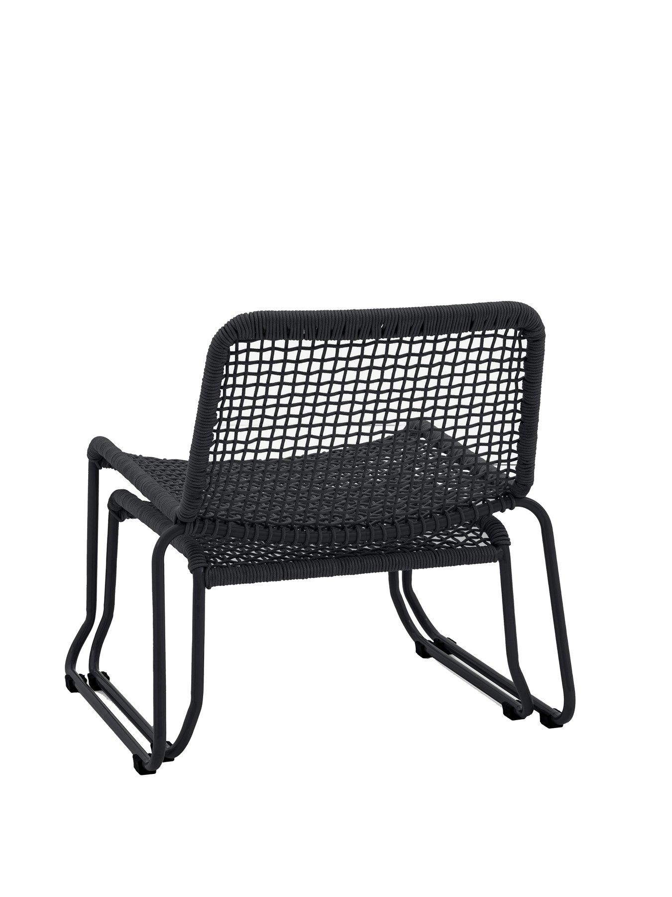 Image 4 of 6 of Gallery Direct Sassano Lounge Chair with Footstool Black