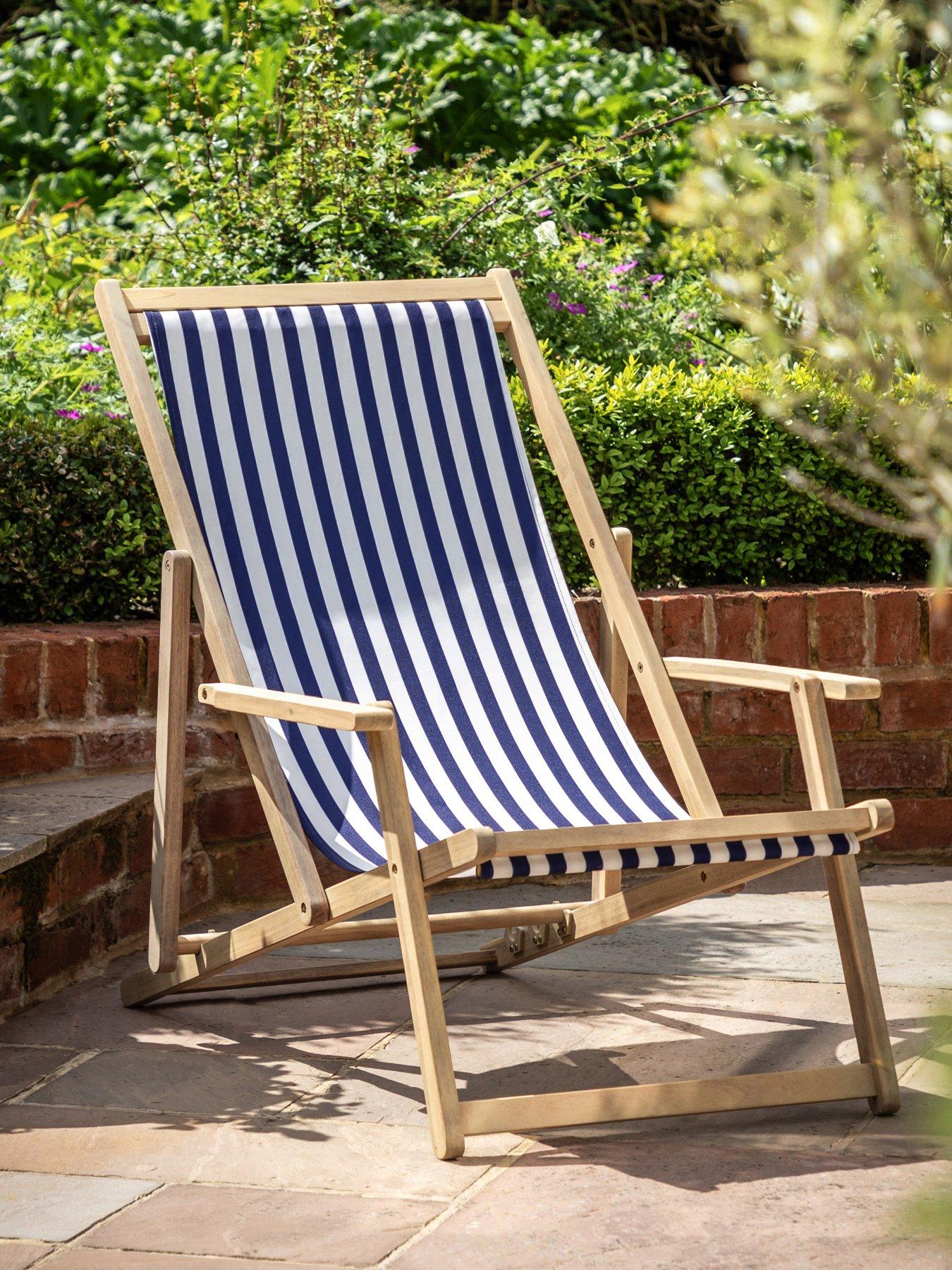 Image 1 of 4 of Gallery Direct Navy Stripe Deck Chair
