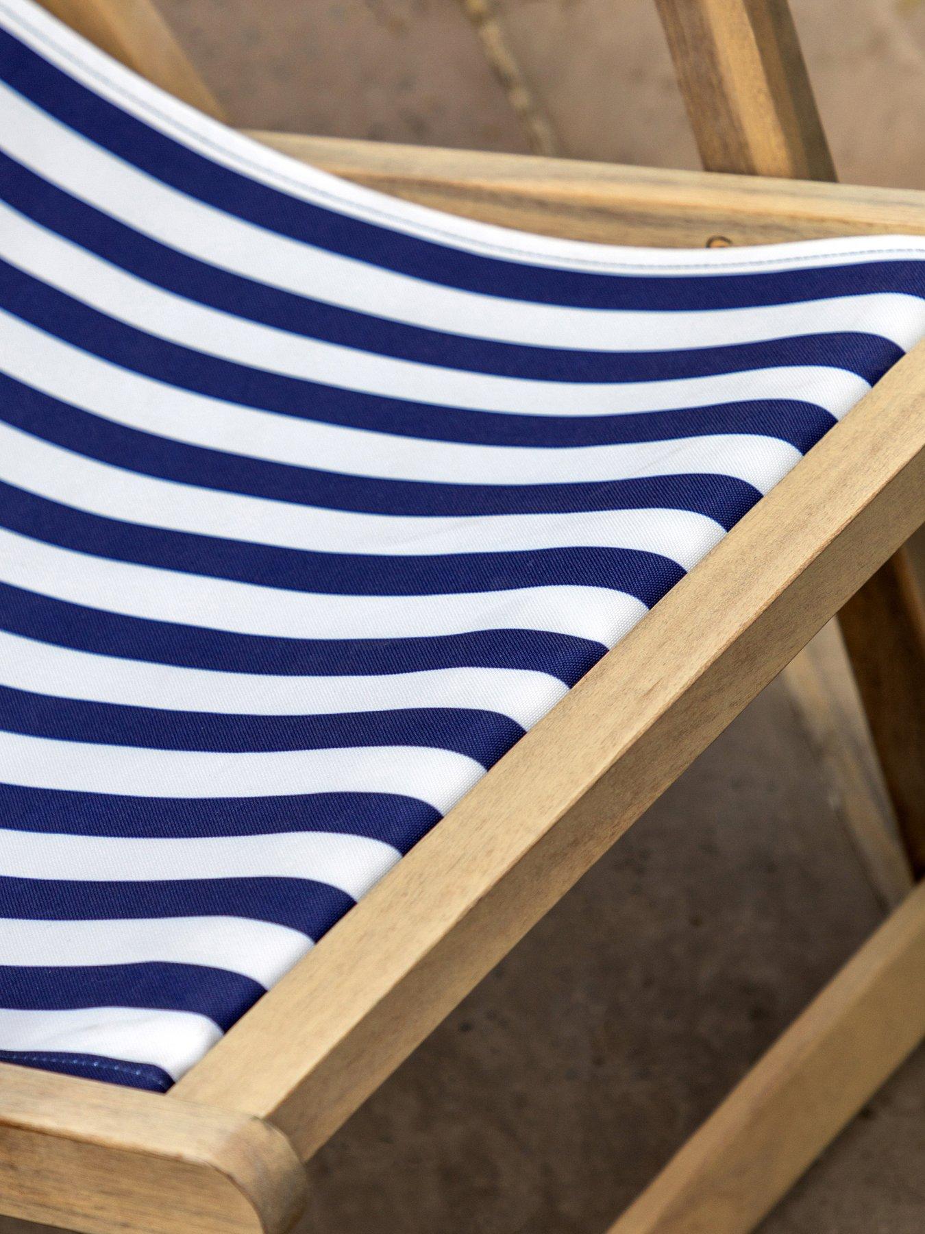 Image 4 of 4 of Gallery Direct Navy Stripe Deck Chair