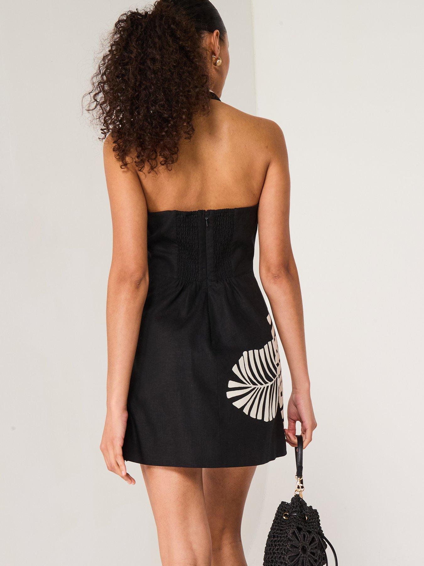 forever-new-adore-halter-neck-palm-linen-mini-blackdetail