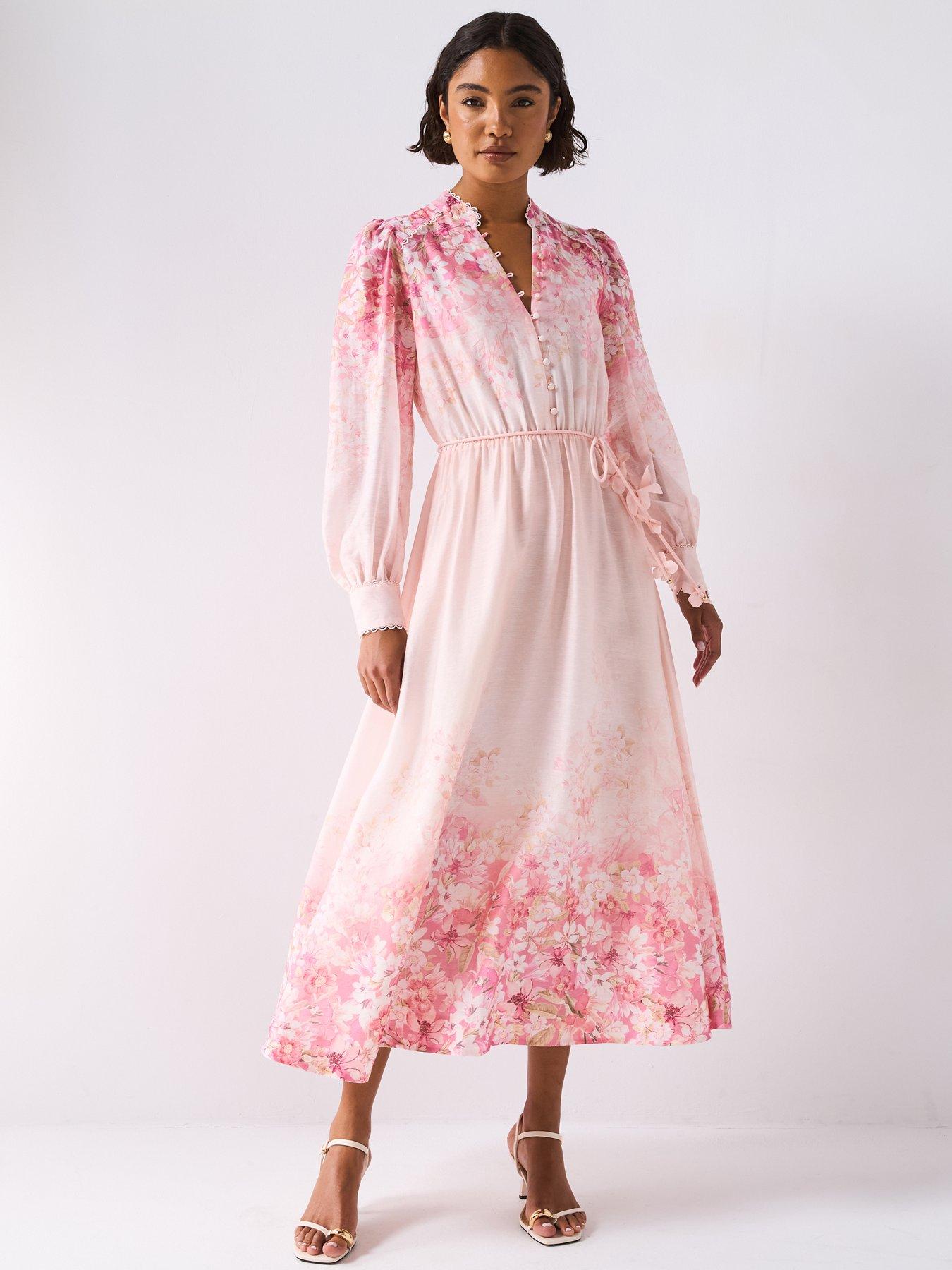 undefined Courtney Placement Print Maxi - Pink