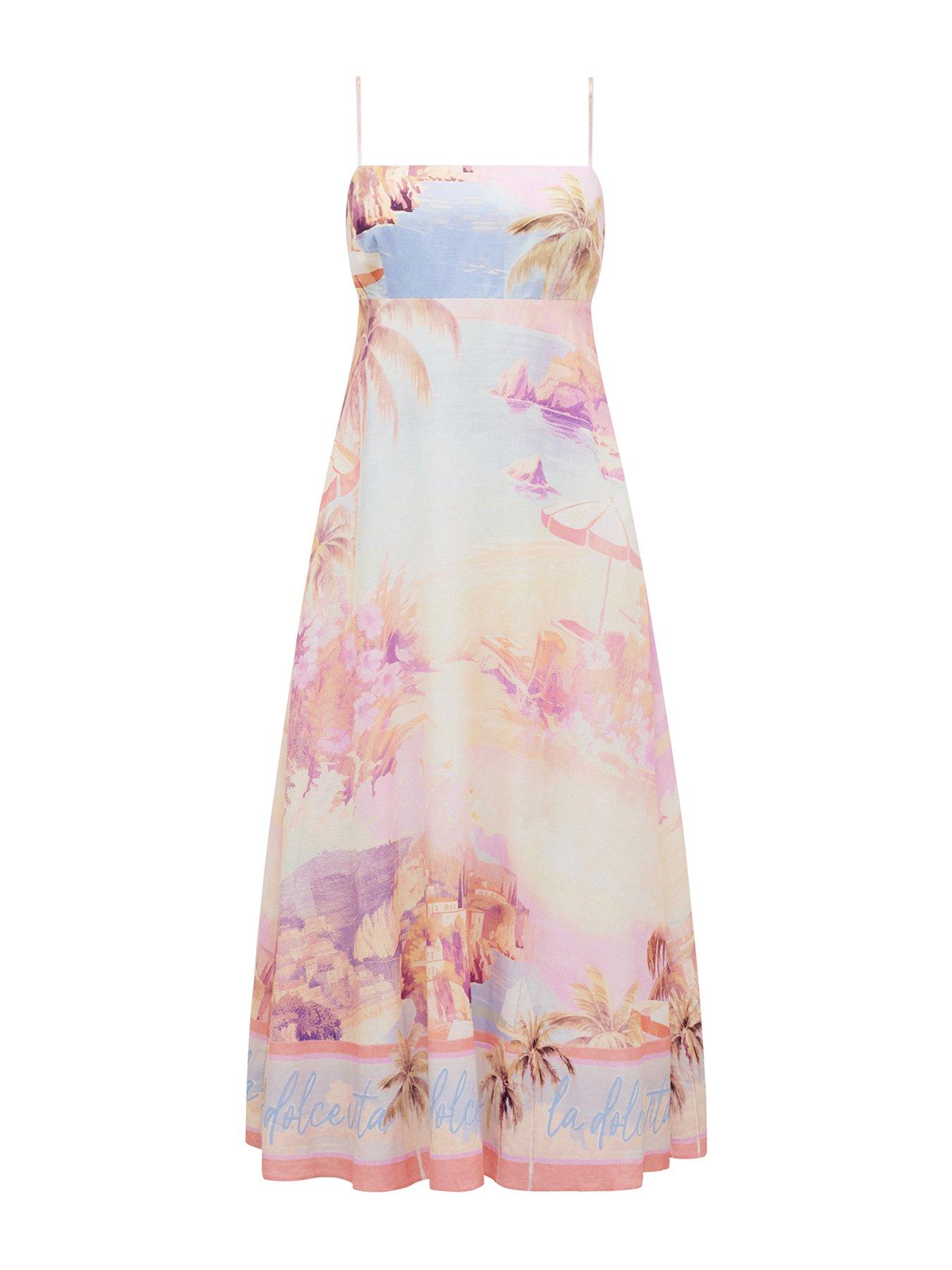 Image 2 of 5 of Forever New Joanne Linen Italian Midi Dress - Pink