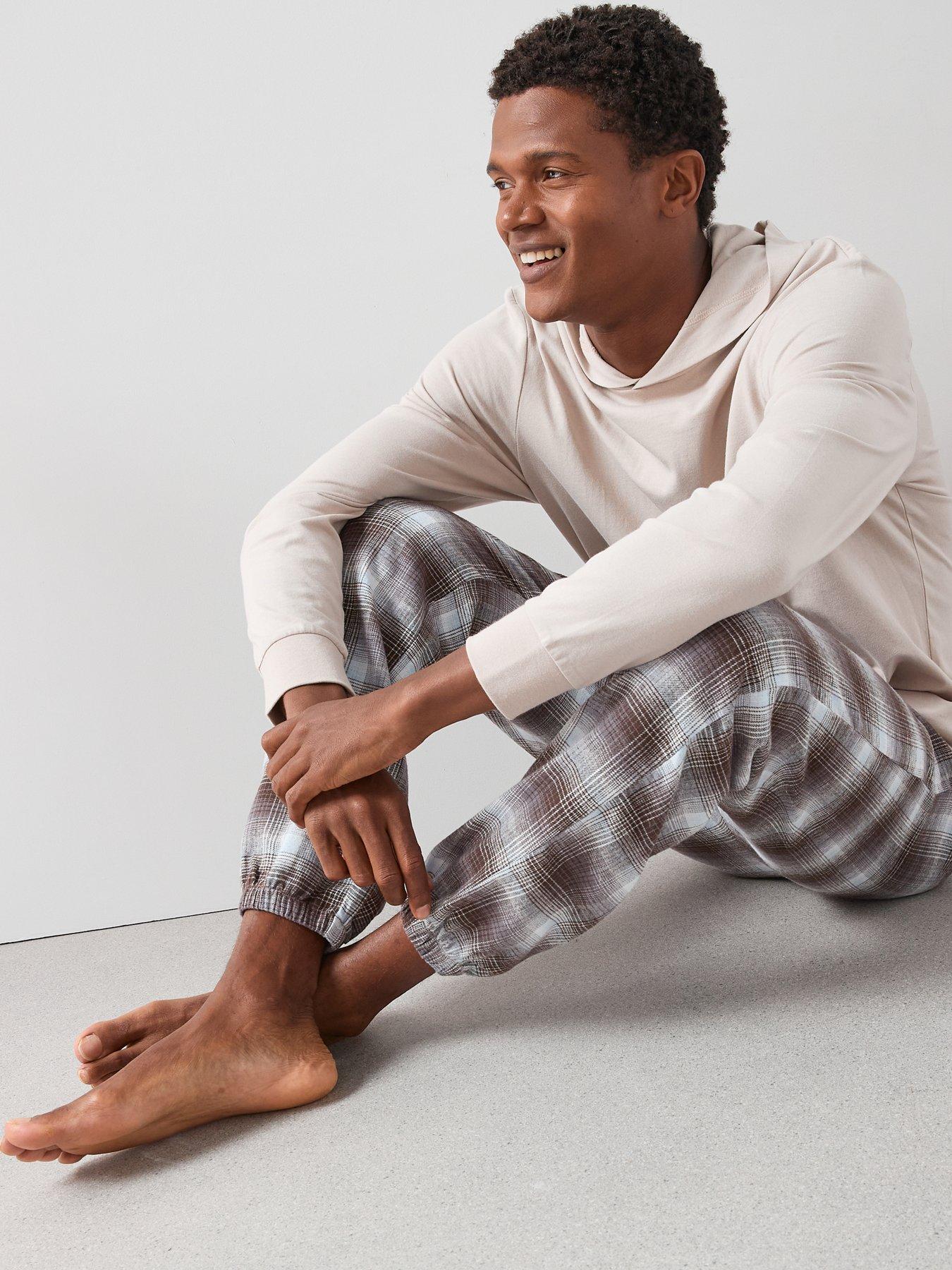 the-very-collection-hooded-brushed-check-lounge-set-browndetail