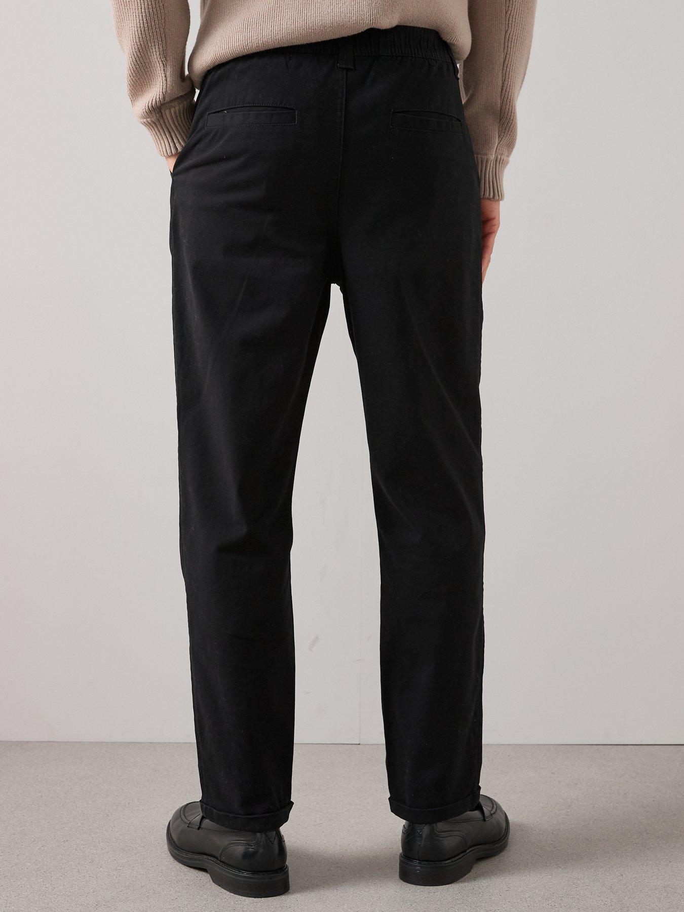 the-very-collection-pleated-tapered-trousers-blackstillFront