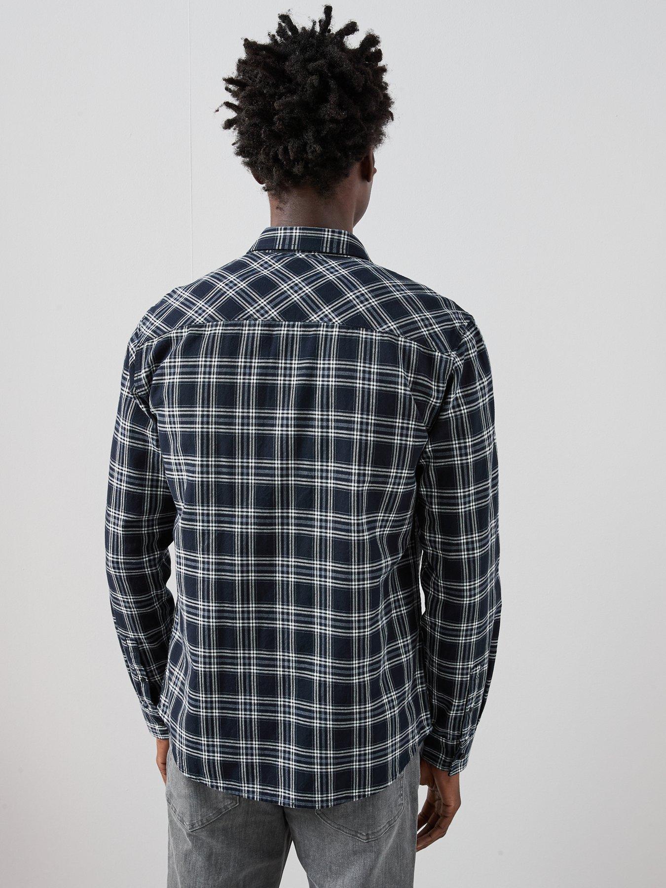 the-very-collection-checked-flannel-shirt-monochromestillFront