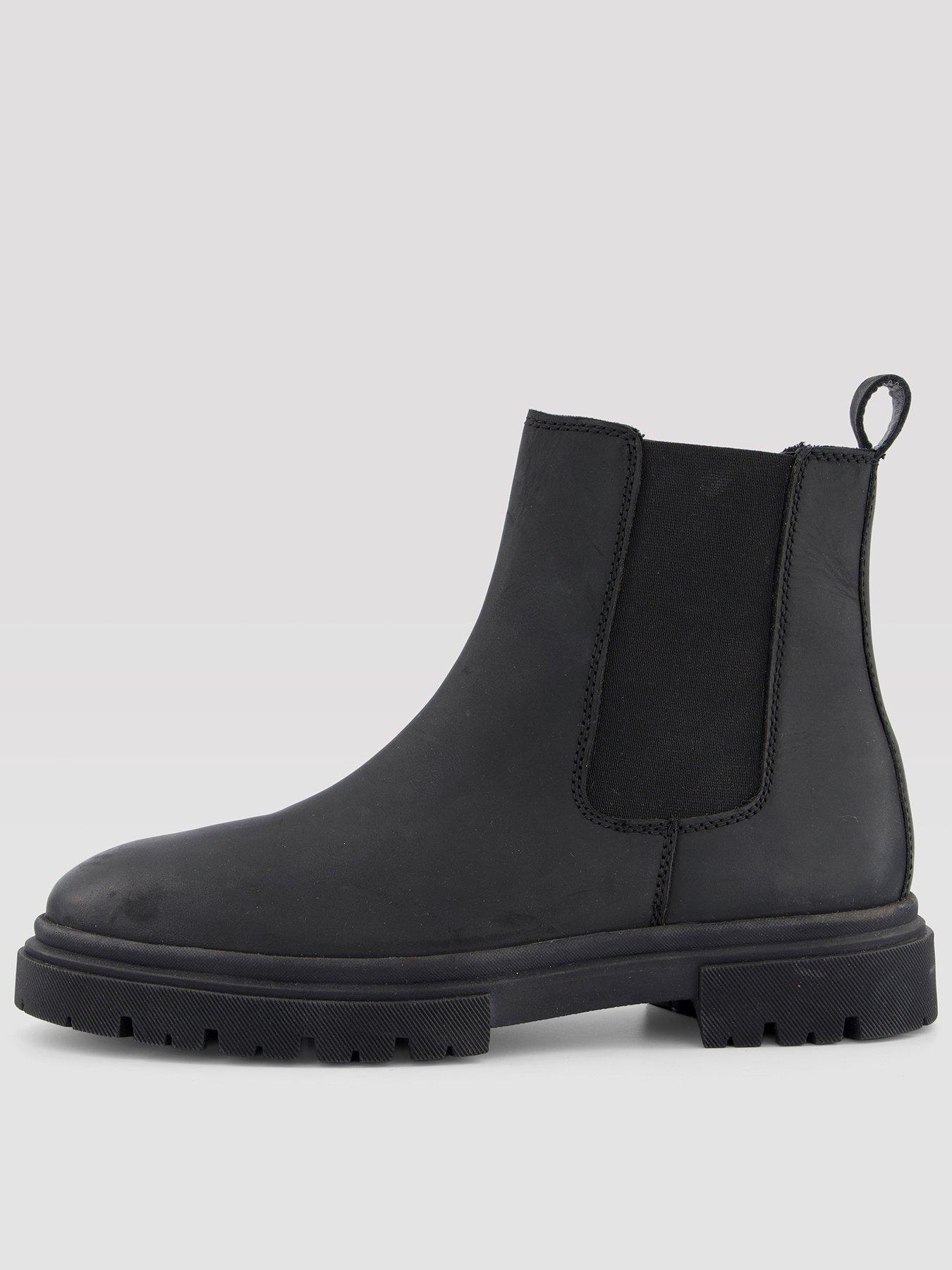 the-very-collection-mens-nobuck-leather-cleated-chelsea-boots-black