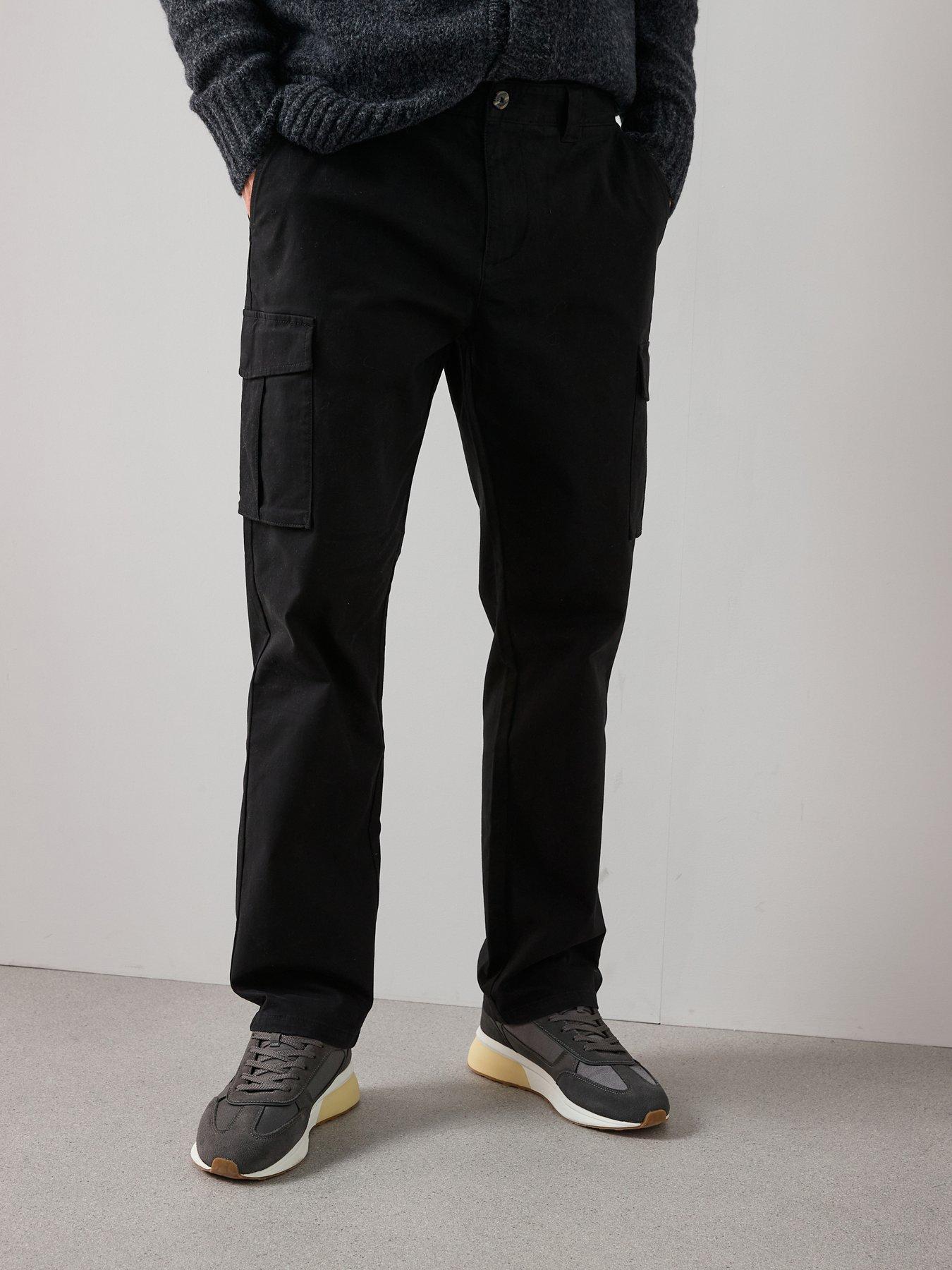 the-very-collection-tapered-fit-cargo-trousers-with-stretch-black