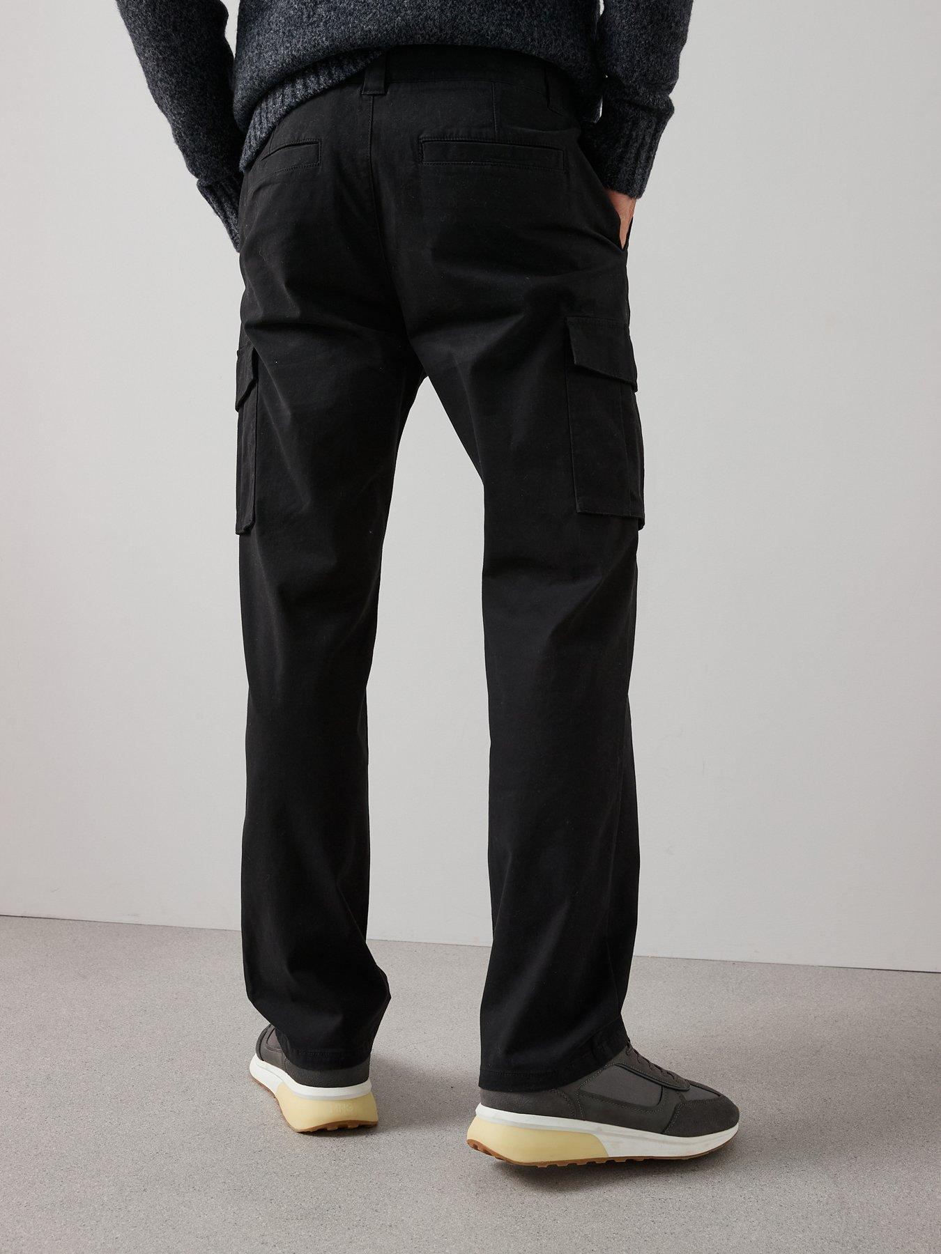 the-very-collection-tapered-fit-cargo-trousers-with-stretch-blackstillFront