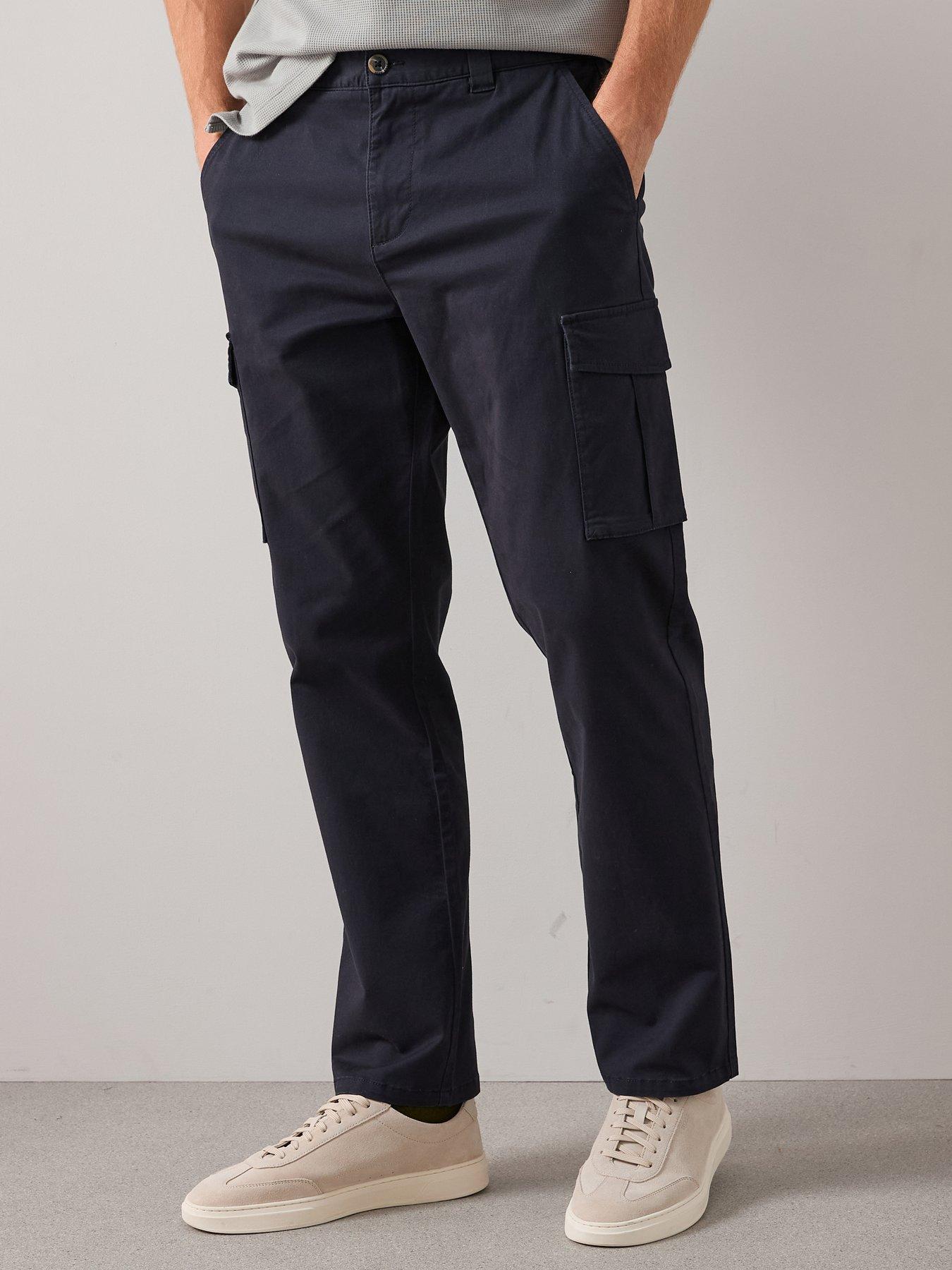 the-very-collection-tapered-fit-cargo-trousers-with-stretch-navy