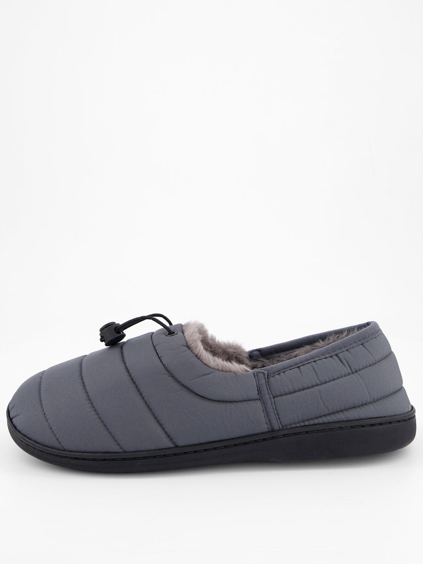 Image 1 of 6 of The Very Collection Quilted Slippers - Grey