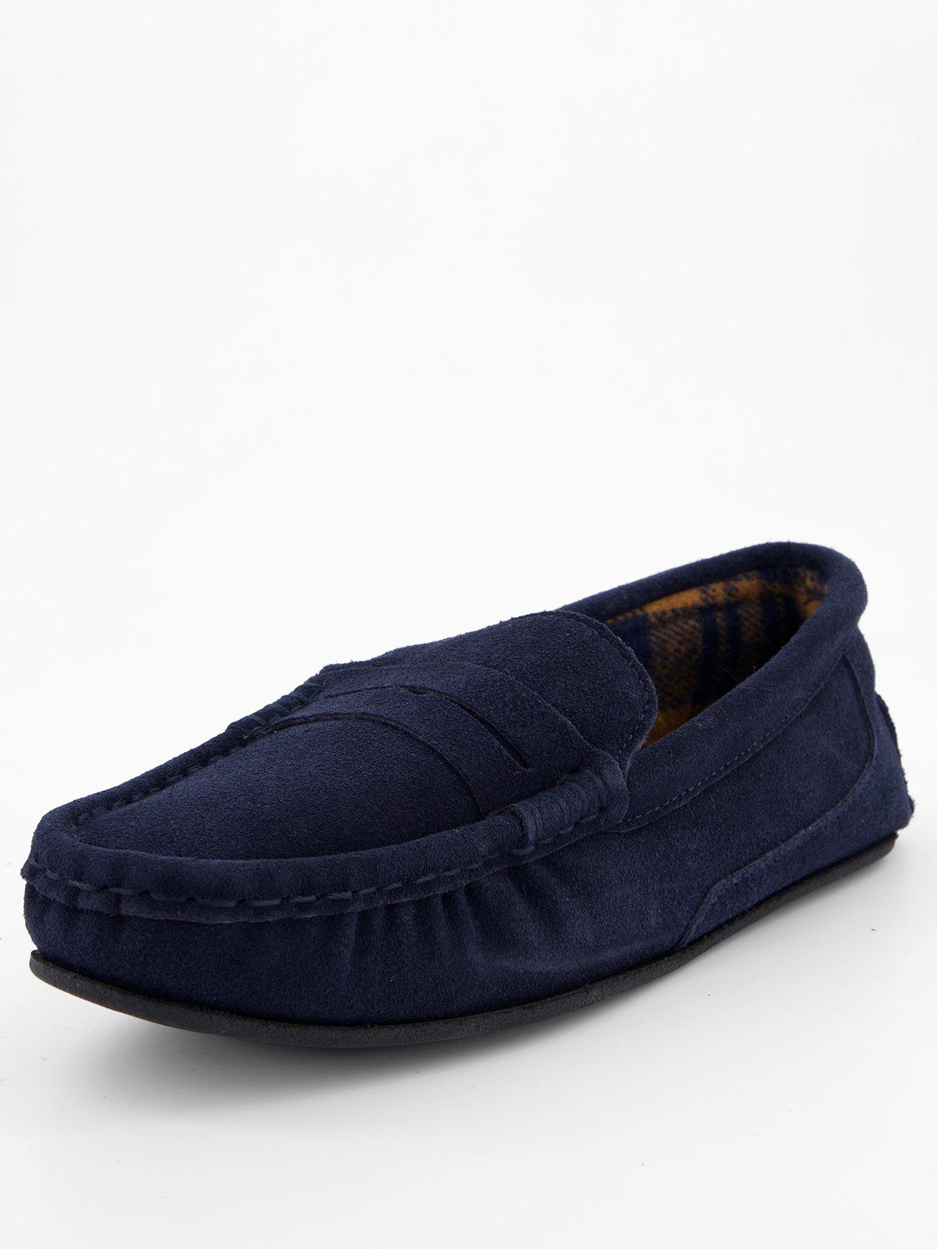the-very-collection-suede-moccasin-slipper-navystillFront