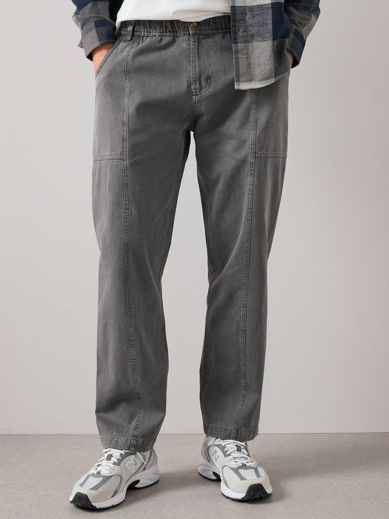 The Very Collection Washed Twill Trousers - Charcoal