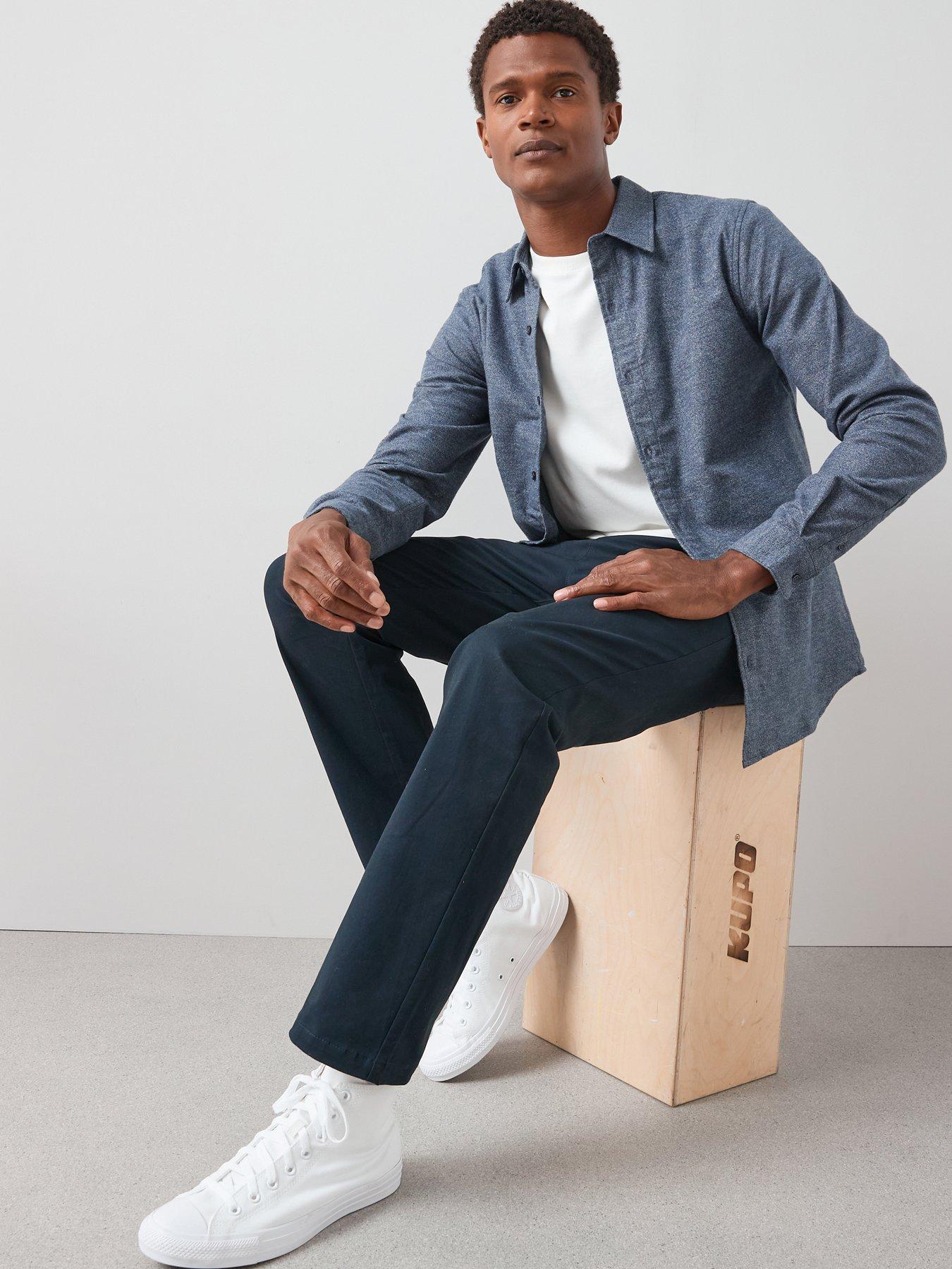 the-very-collection-pure-cotton-brushed-grindle-shirt-navydetail