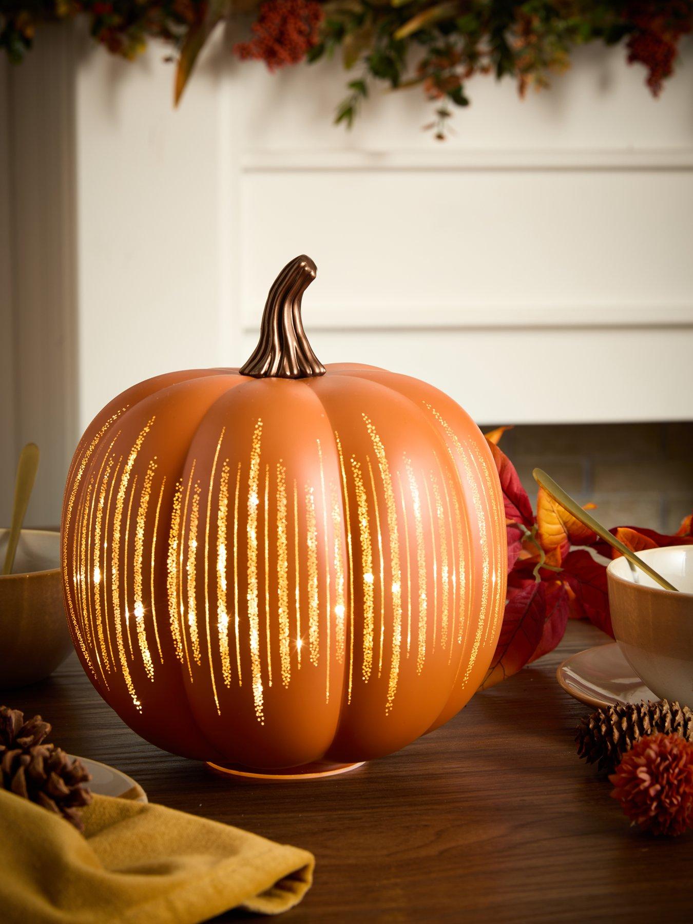 Image 2 of 7 of Very Home LED Glass Light Up Pumpkin Autumn/Halloween Decoration