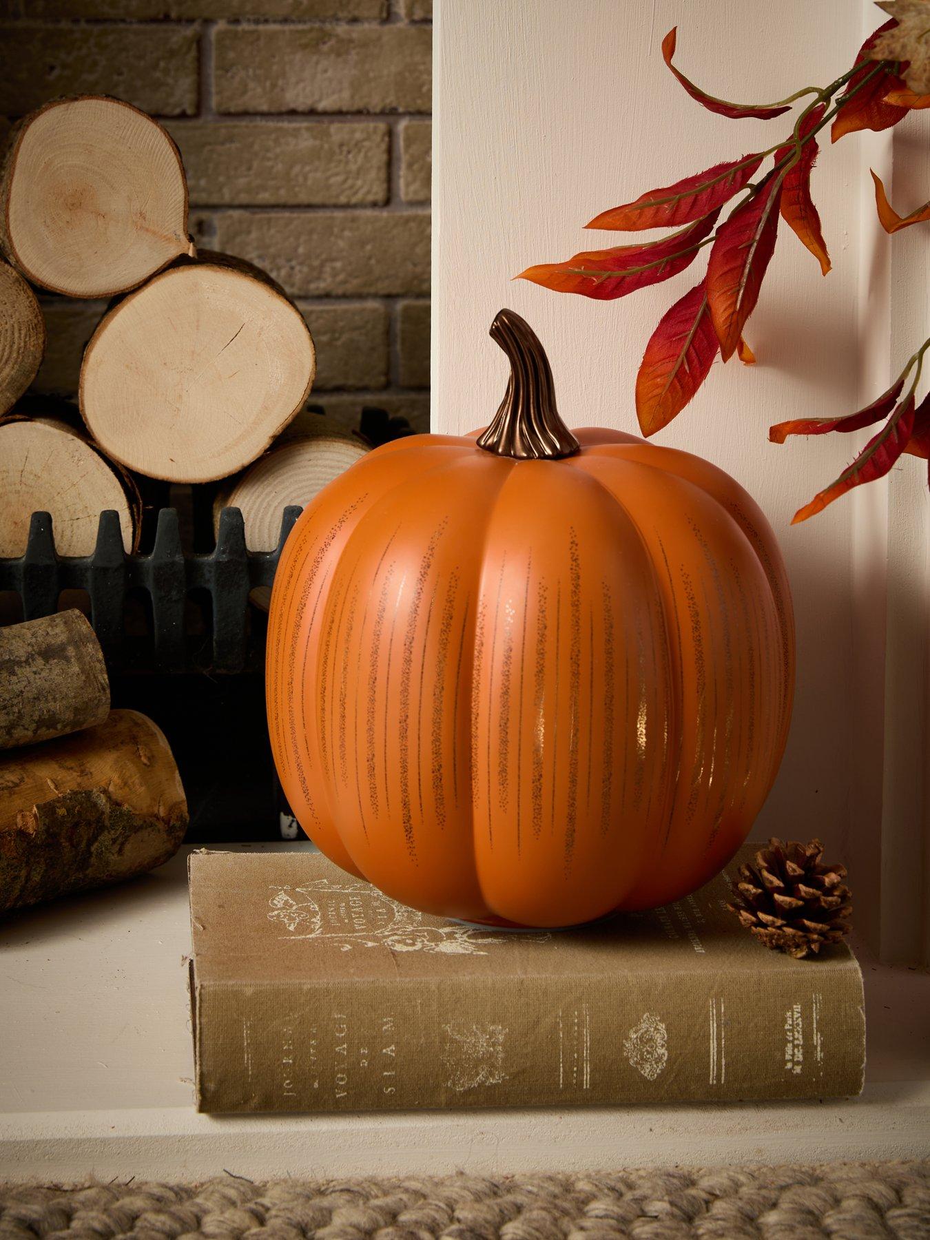 Image 7 of 7 of Very Home LED Glass Light Up Pumpkin Autumn/Halloween Decoration