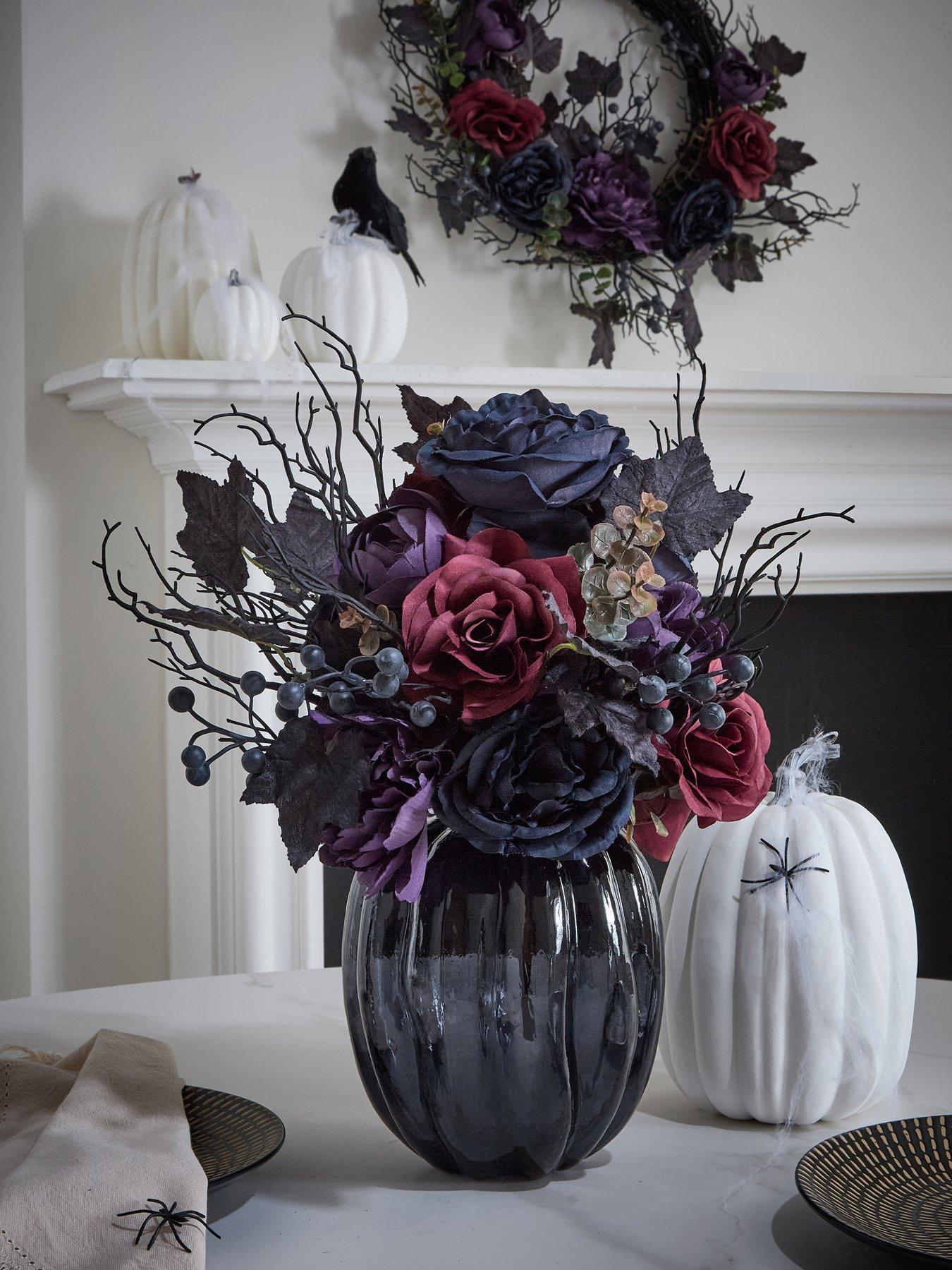 The Very Collection Halloween Floral Arrangement in Glass Vase