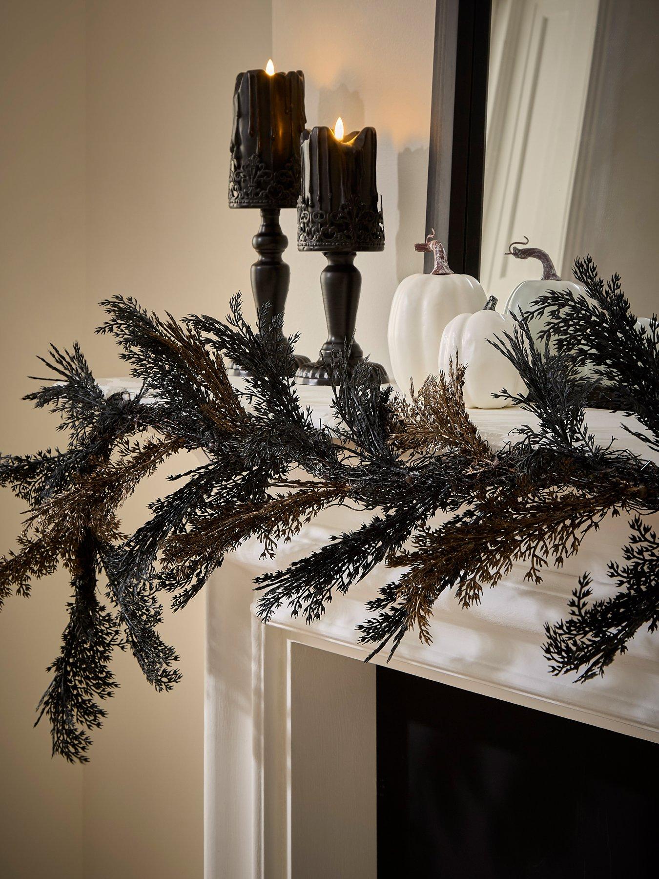 Image 1 of 3 of Very Home 6ft Halloween Cedar Leaf Garland Decoration
