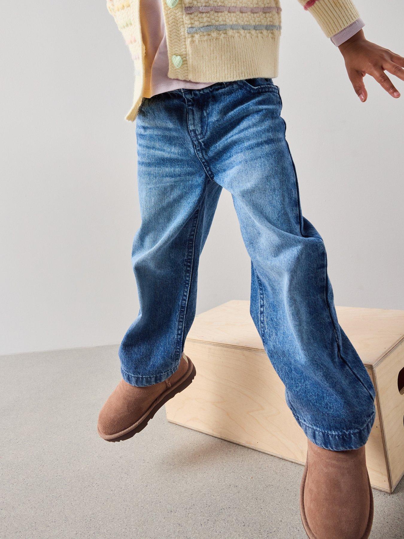 The Very Collection Girls Wide Leg Jeans - Mid wash