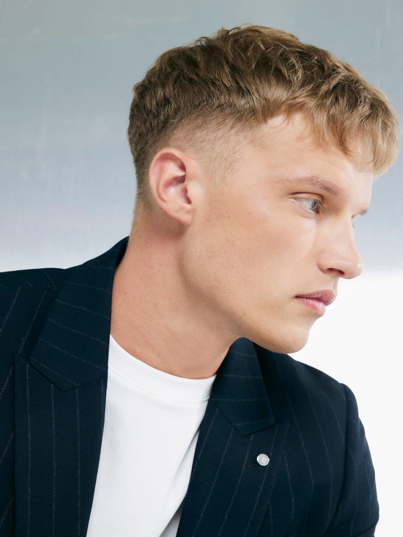 Image 4 of 4 of River Island Slim Fit Pinstripe Suit Jacket - Navy