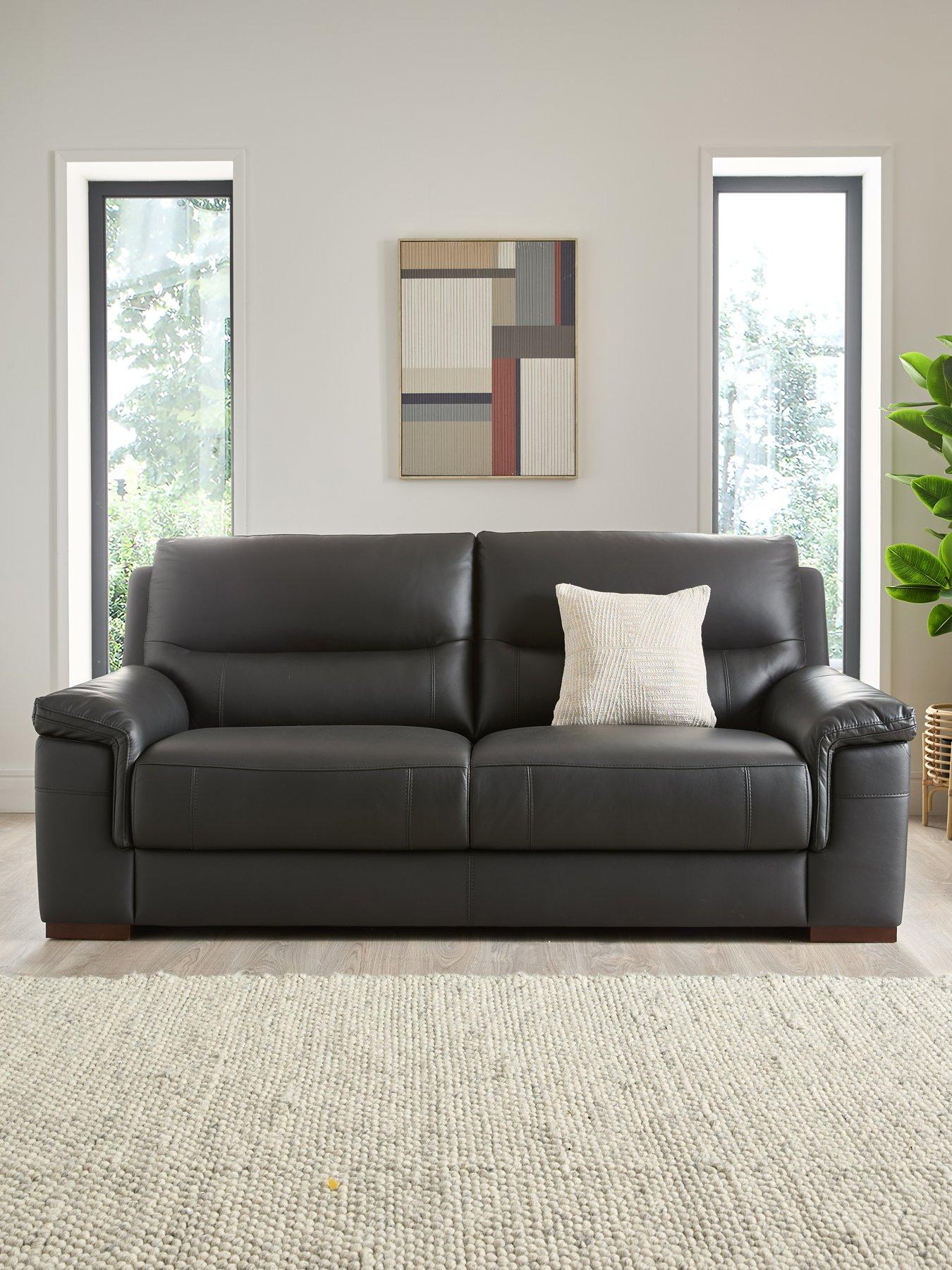 The Very Collection Prenton 3 Seater Leather Sofa