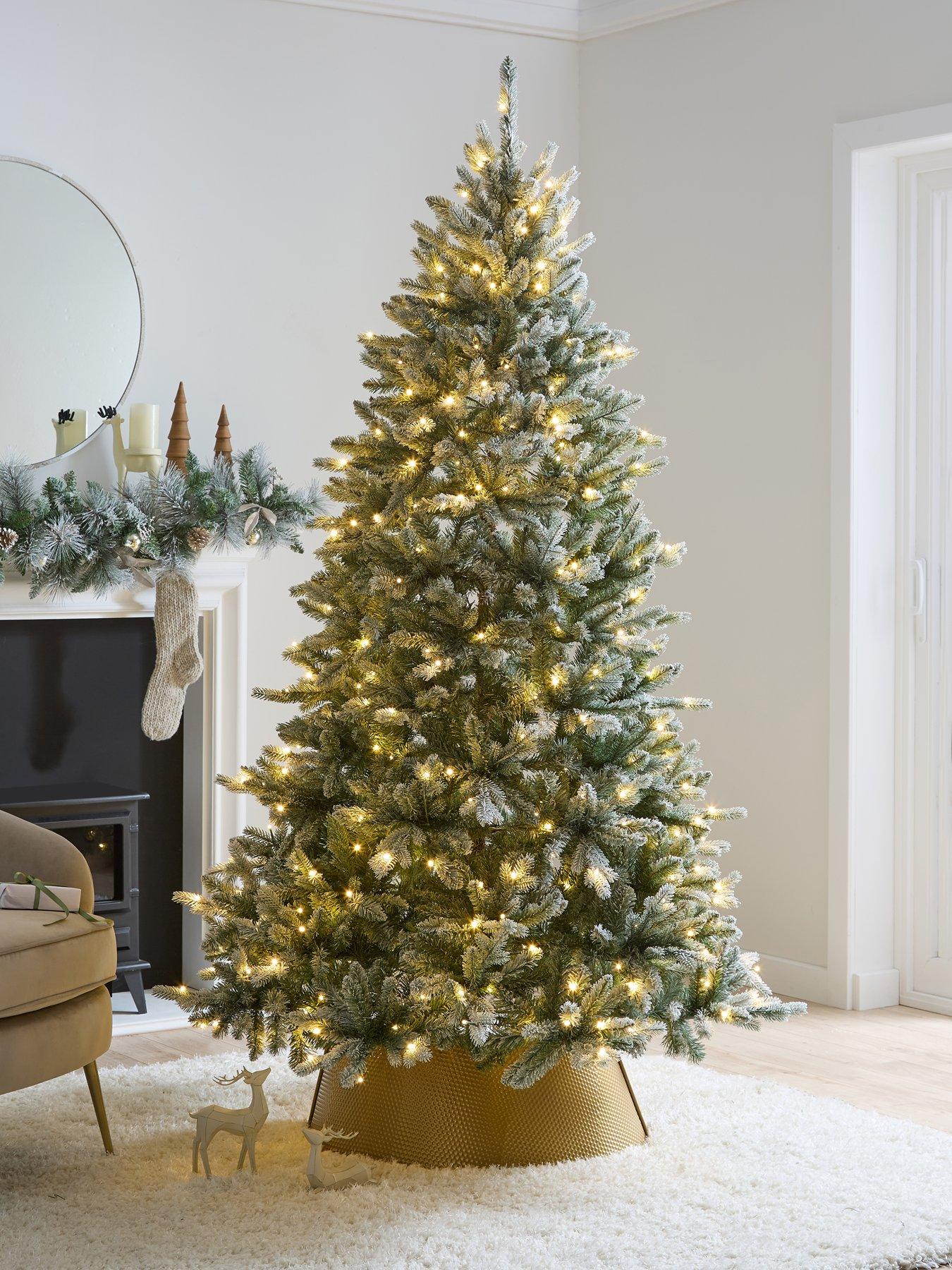 very-home-7ft-denver-pre-lit-flocked-christmas-tree-with-dual-colour-twinkle-lights