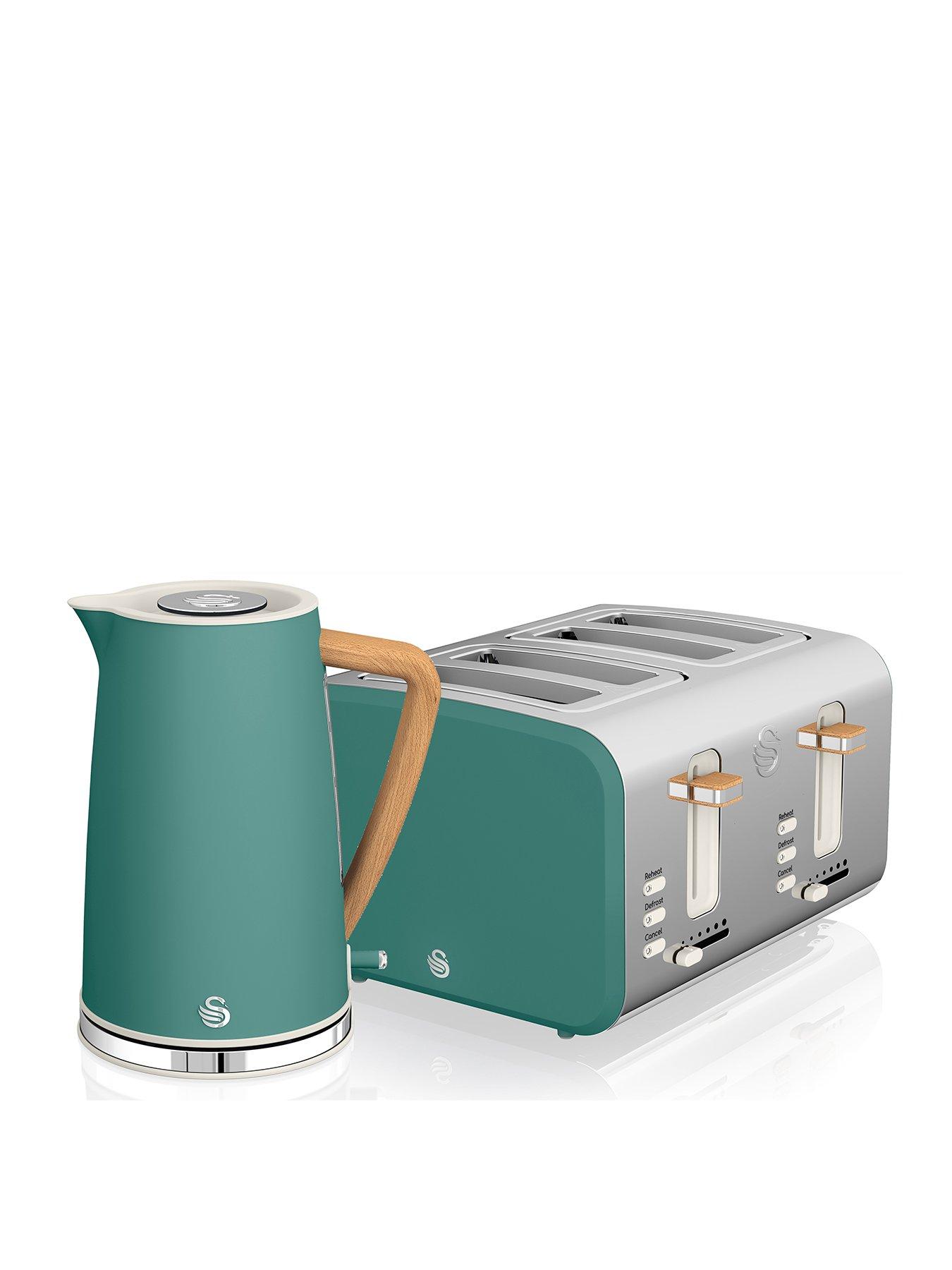 Image 1 of 5 of Swan EEJB151 Nordic 4 Slice Toaster and Kettle Set - Green