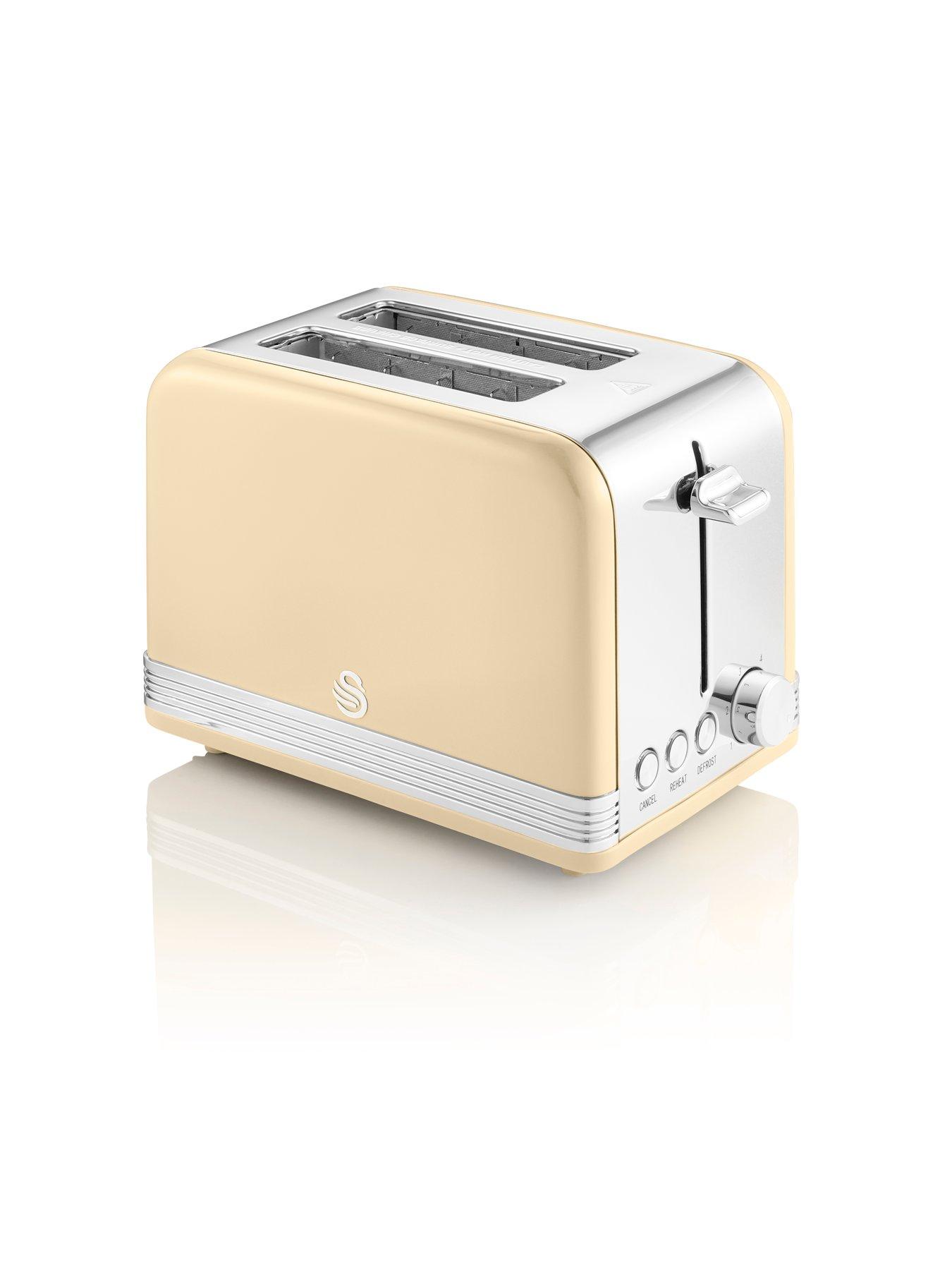 Image 3 of 5 of Swan EEJB295 Retro Style 2 Slice Toaster and Jug Kettle Set - Cream