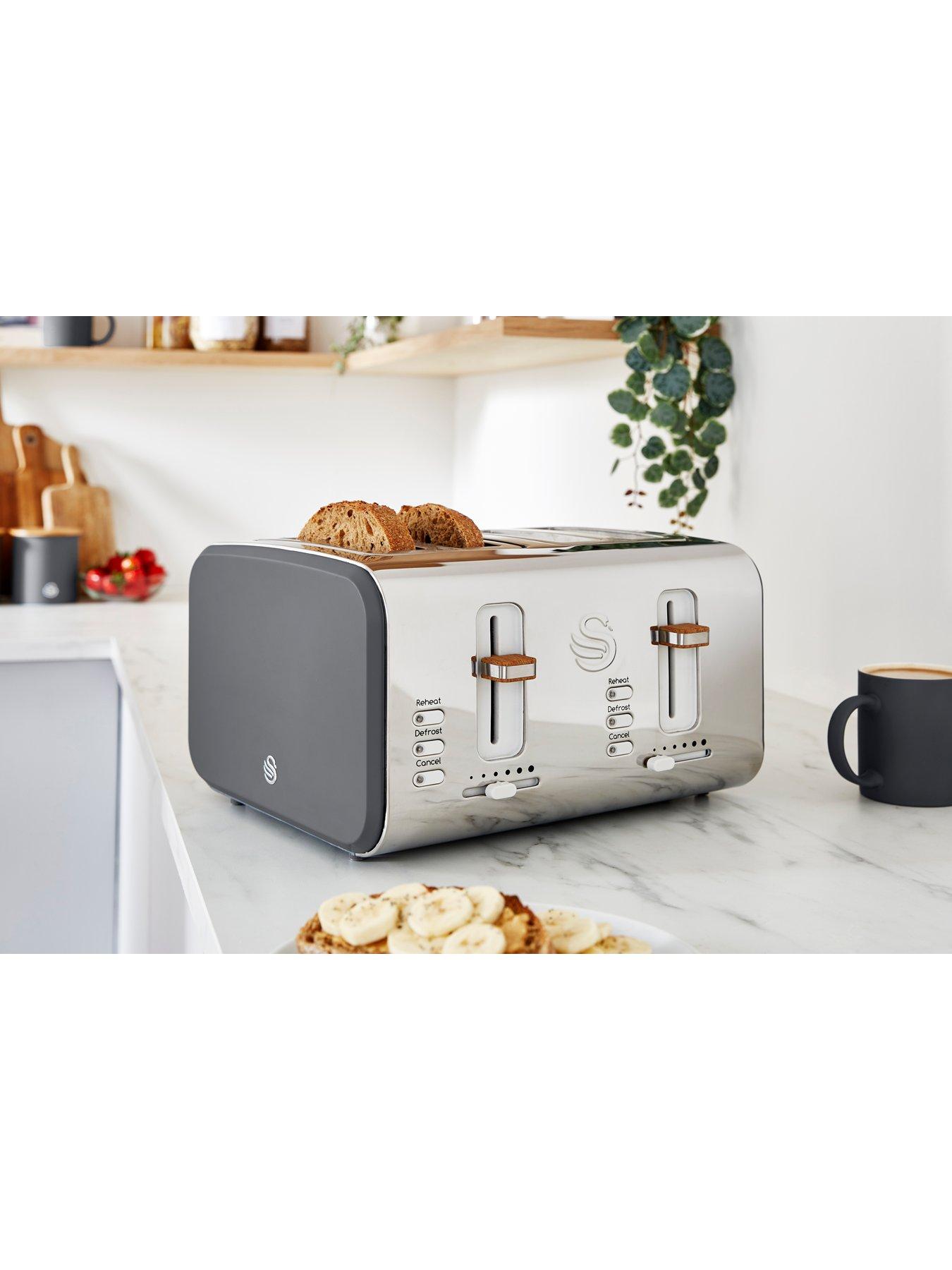 Image 3 of 5 of Swan EEJB152 Nordic 4 Slice Toaster and Kettle Set - Grey