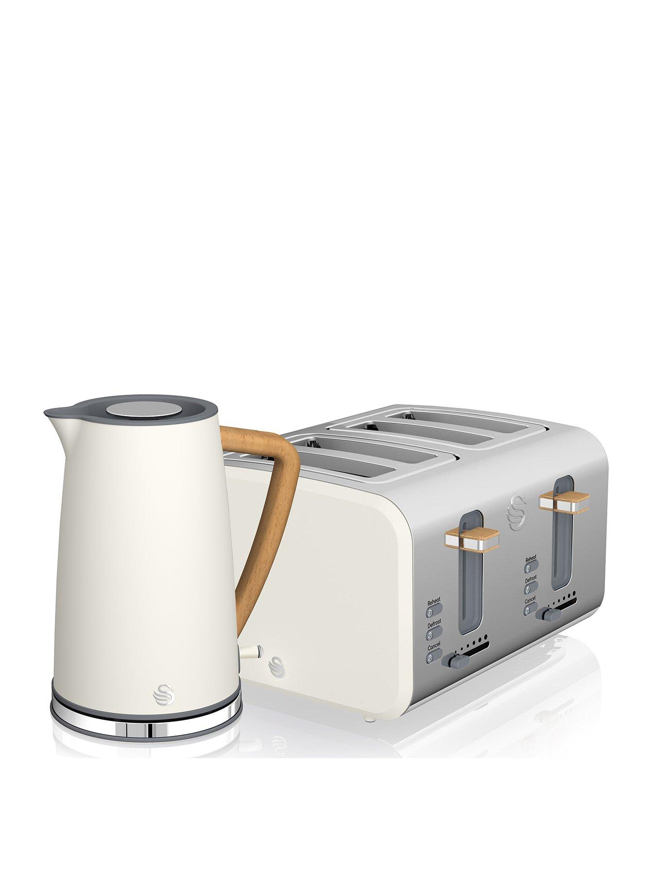 Image 1 of 6 of Swan EEJB153 Nordic 4 Slice Toaster and Kettle Set - White