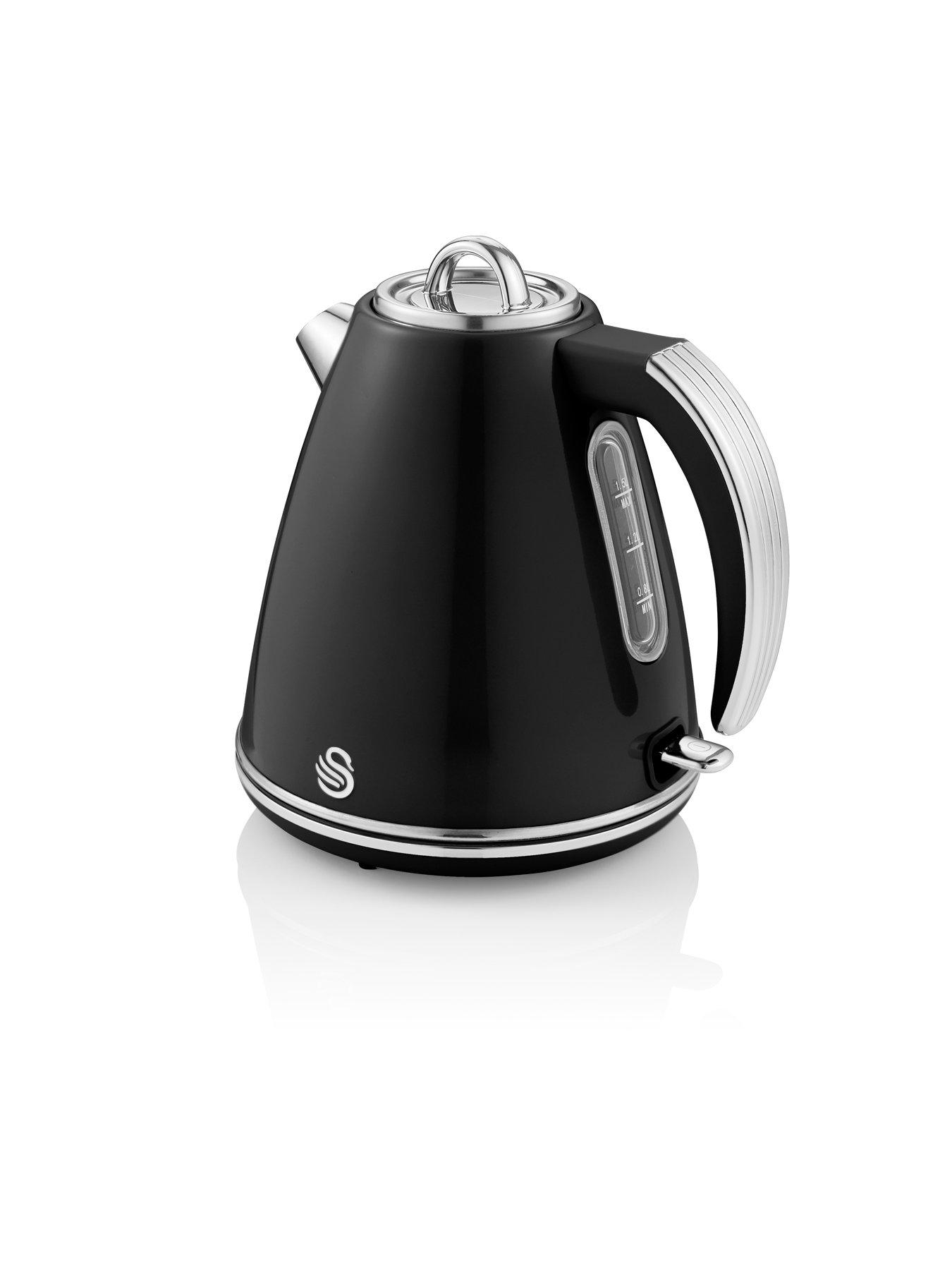 Image 2 of 6 of Swan EEJB293 Retro Style 2-Slice Toaster and Jug Kettle Set -Black
